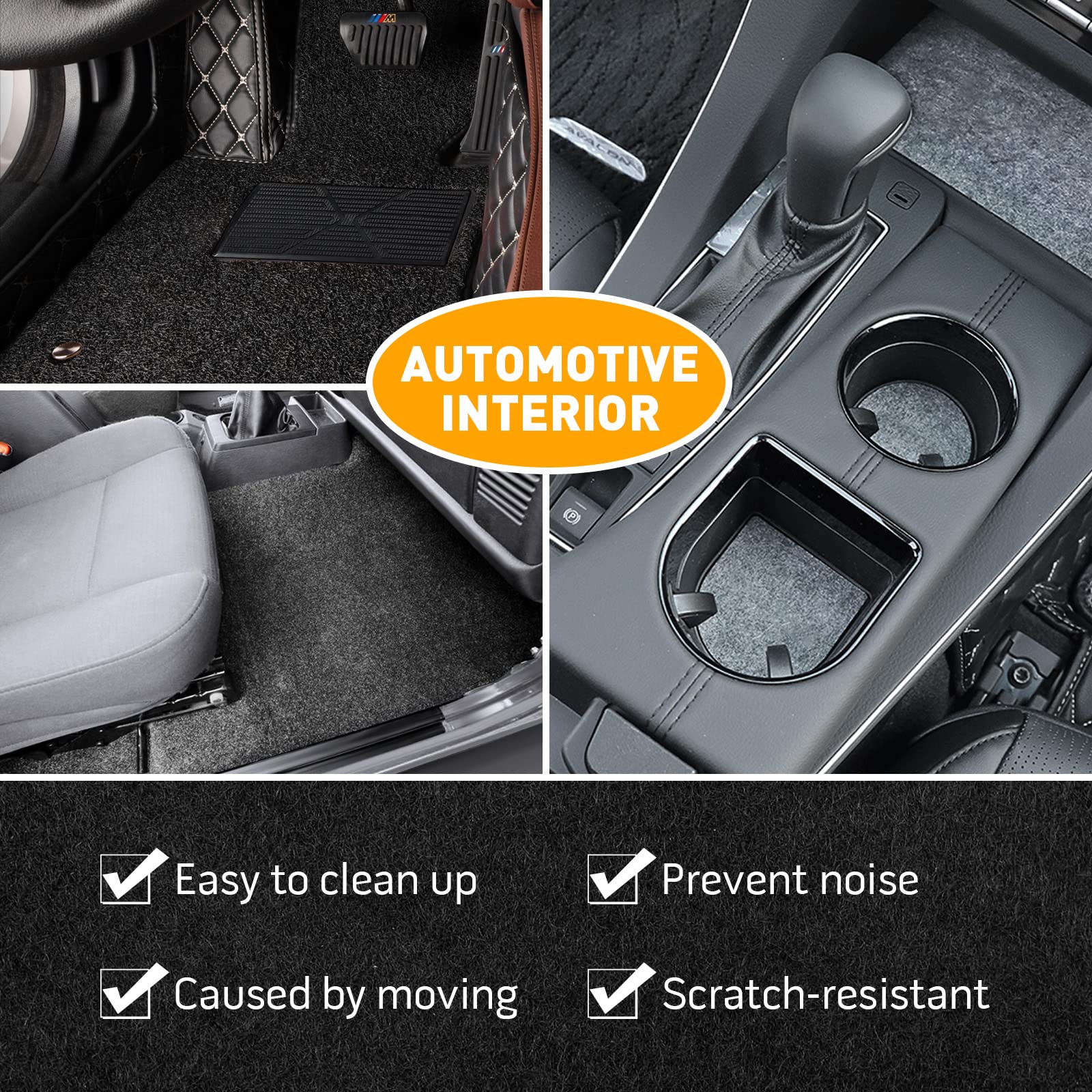 Halero Black Underfelt Carpet 78"x25" for Speaker & Auto Use - Durable Polypropylene Liner for RV, Boat, Truck, Car Trunk