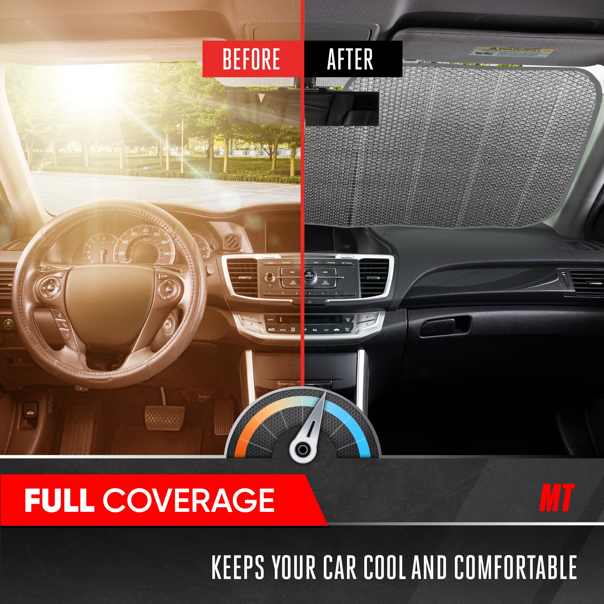 Bdk Car Windshield Sun Shade - Jumbo Size Windshield Sun Shade Accordion Fold Style For Windshield - Heatshield Sunshade For Sed