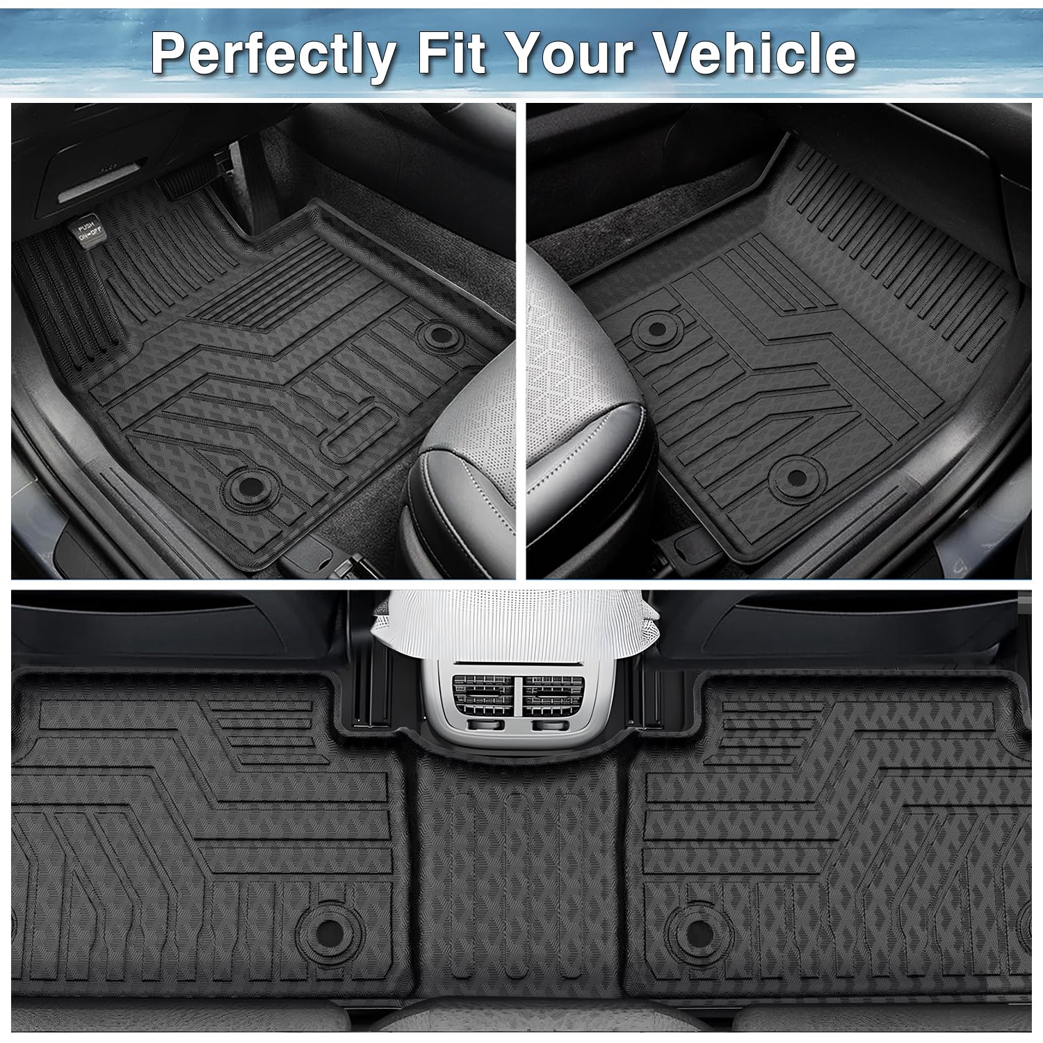 Mixsuper Floor Mats for 2022-2025 Honda Civic/ 2023-2025 Acura Integra, Not for 2nd Row with USB Ports, All Weather Floor Liners