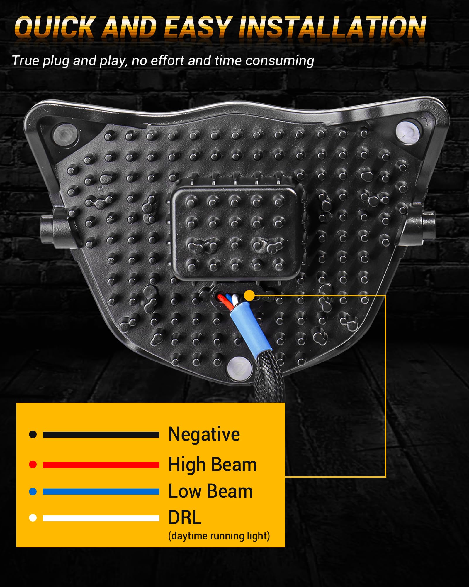 SUMHITIC Dirt Bike Headlight LED Motorcycle Headlamp Kit with DRL Fit for 2013-2023 Yamaha WR250F 400F 426F 450F, WR250 400 426