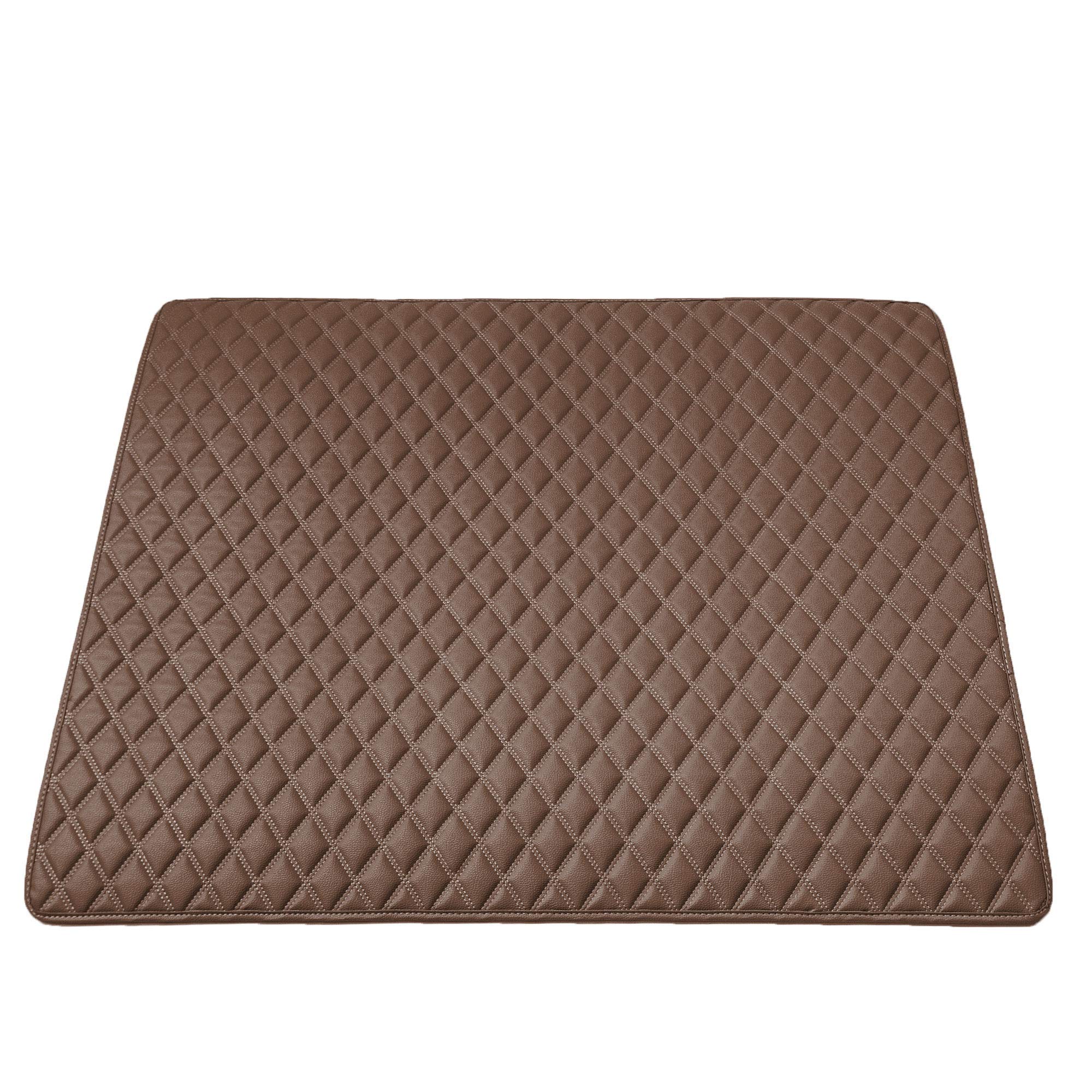 Fh Group Deluxe Faux Leather Diamond Pattern Cargo Liner 32'' Inches - Universal Fir For Cars, Trucks, & Suvs (Brown) F16501