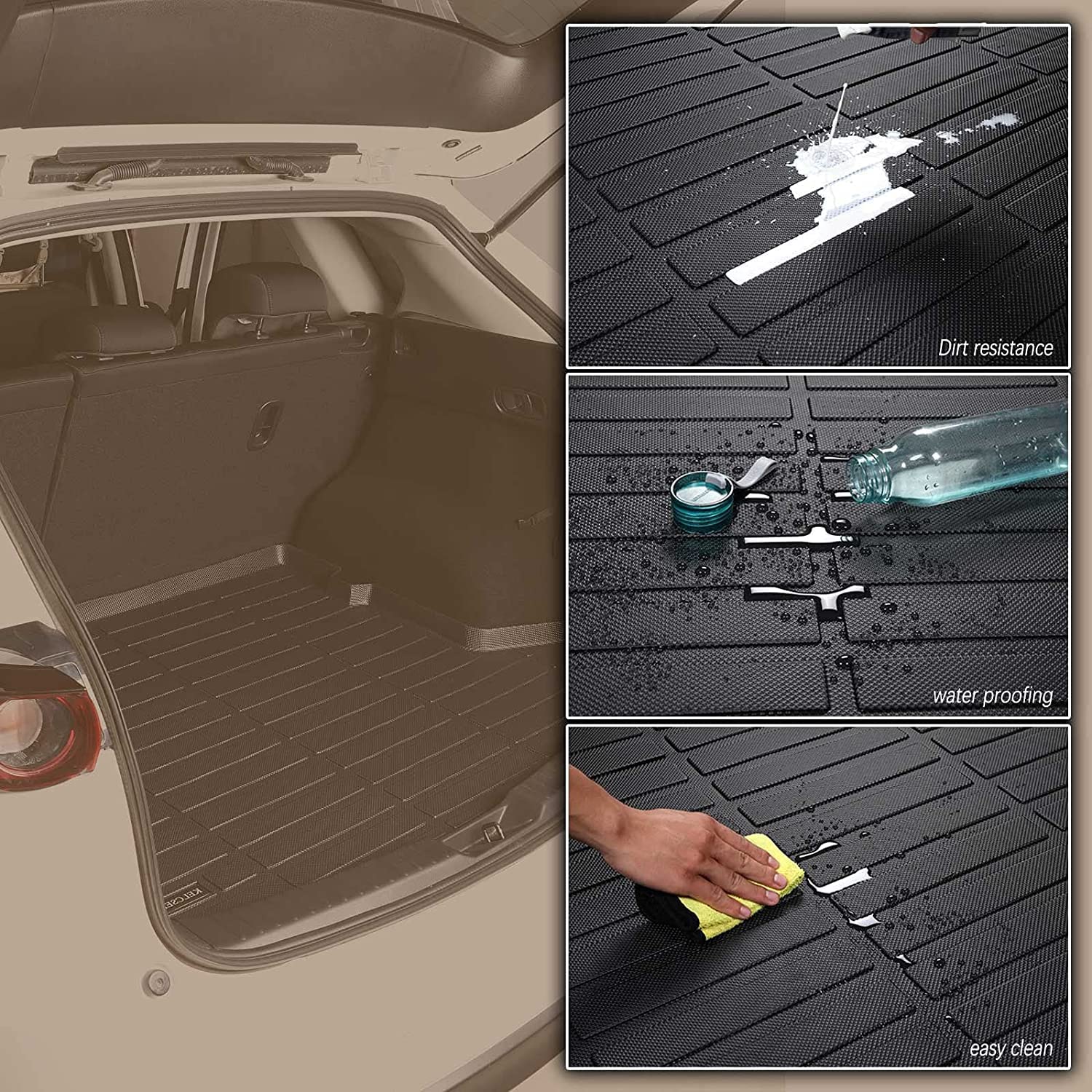 KELCSEECS Cargo Liner for 2025 2024 2023 Honda CRV Hybrid, Custom Fit Trunk Mat, Waterproof All Weather Cargo Mat CR-V Hybrid Ac