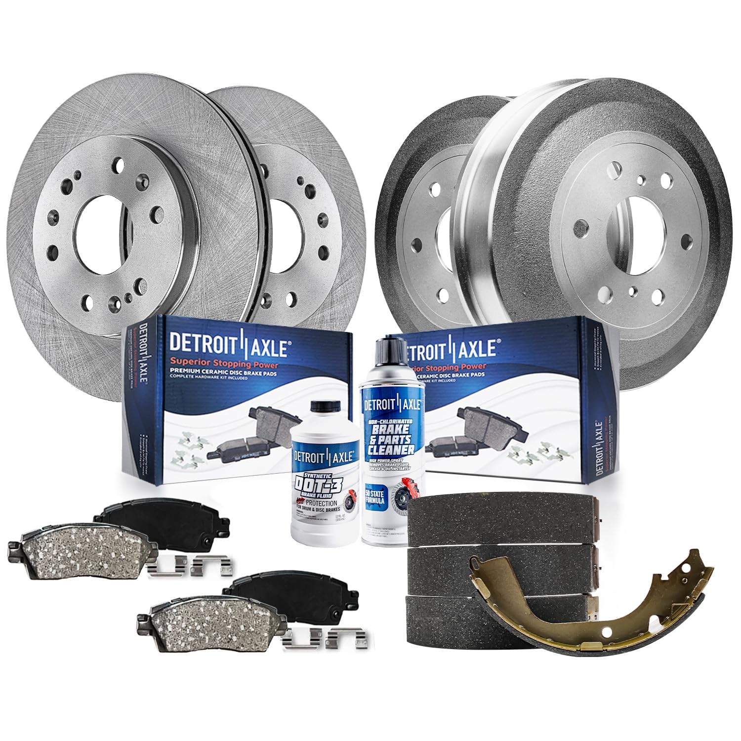 Detroit Axle - Brake Kit for 2009-2013 Chevrolet Silverado GMC Sierra 1500 Front Disc Brake Rotors Ceramic Brakes Pads Rear Brak