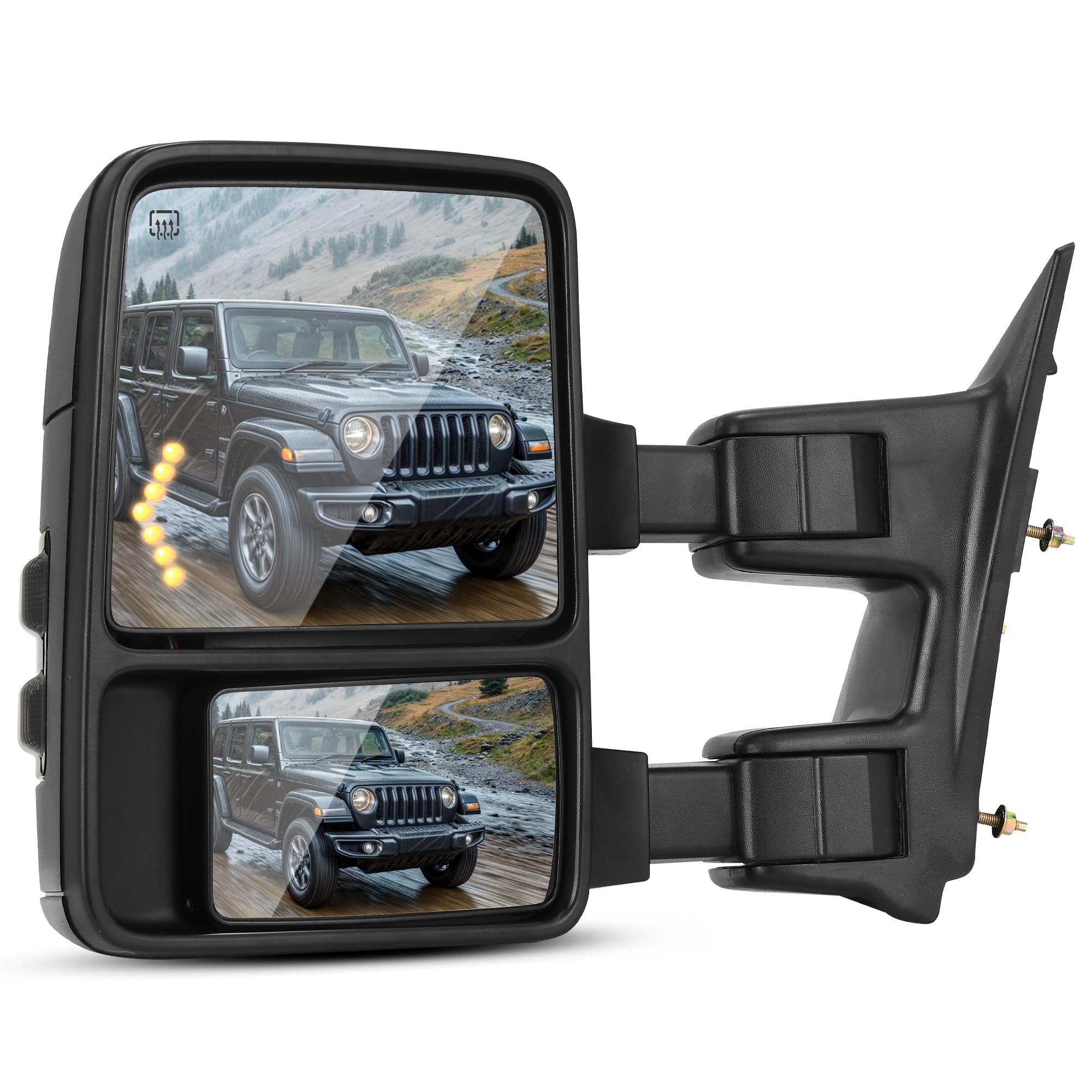 DWVO Towing Mirror Compatible with 2008 2009 2010 2011 2012 2013 2014 2015 2016 Ford F250 F350 F450 F550 Super Duty, Left Driver