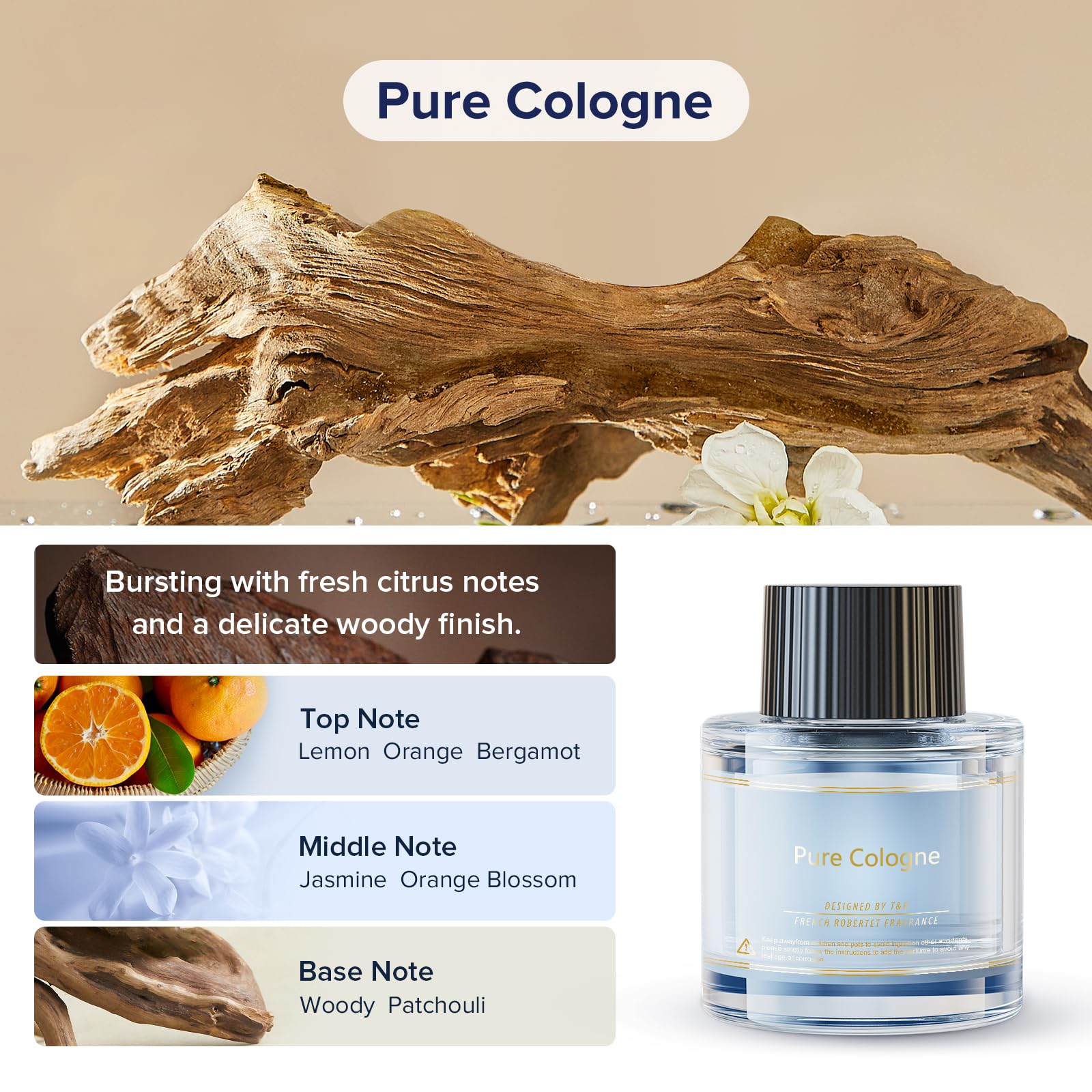 Ceeniu Car Air Freshener Refill F26 - 45ml Natural Plant Extracts - Orange - 17 Scents - Lasts 2-6 Months