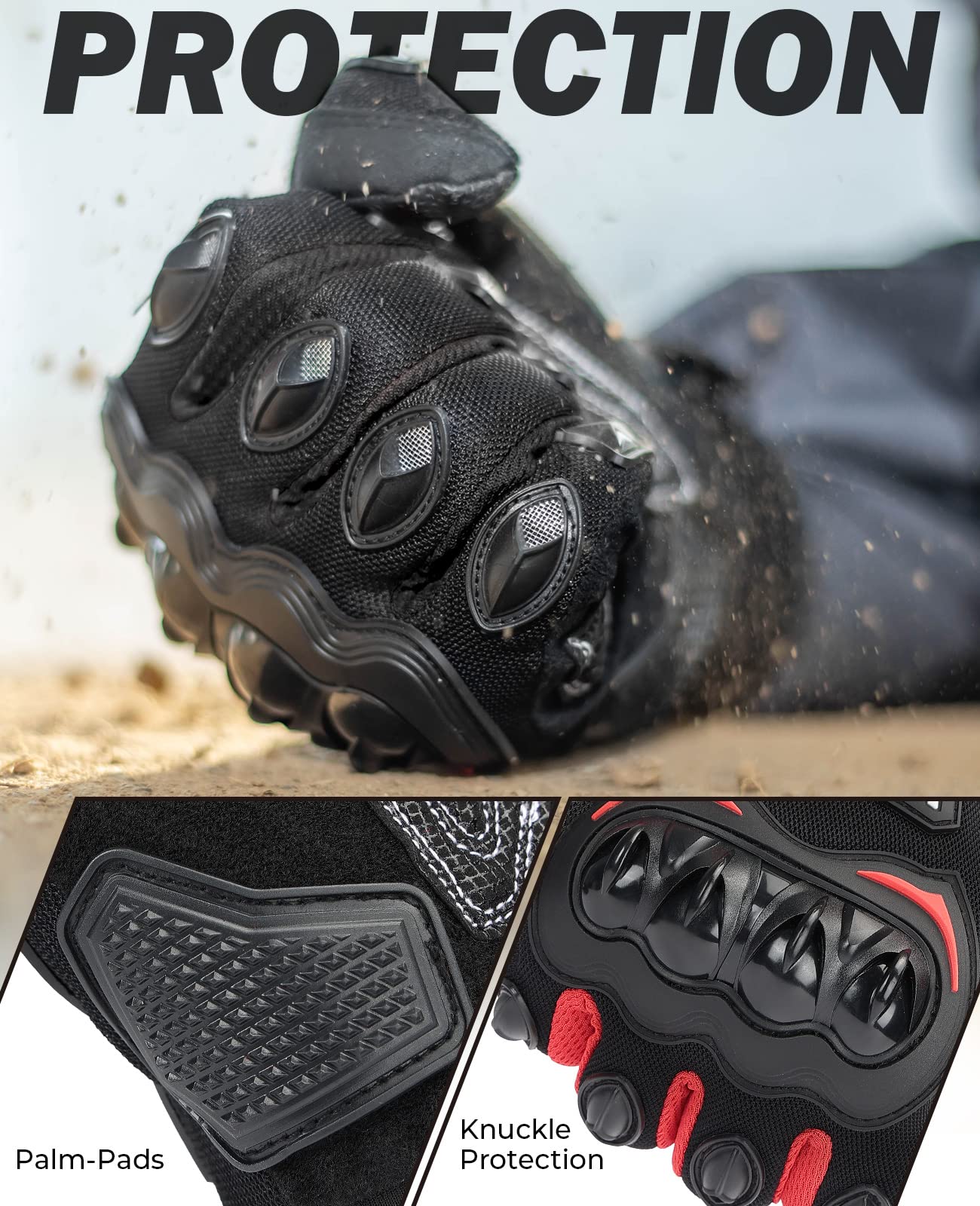 Kemimoto Motorcycle Gloves, Touch Capable Riding Gloves With Hard Knuckle, For Men Outdoor Sports Riding Cycling Motorcross Motorbike Racing Dirt Bike Atv Utv Outdoor Gloves