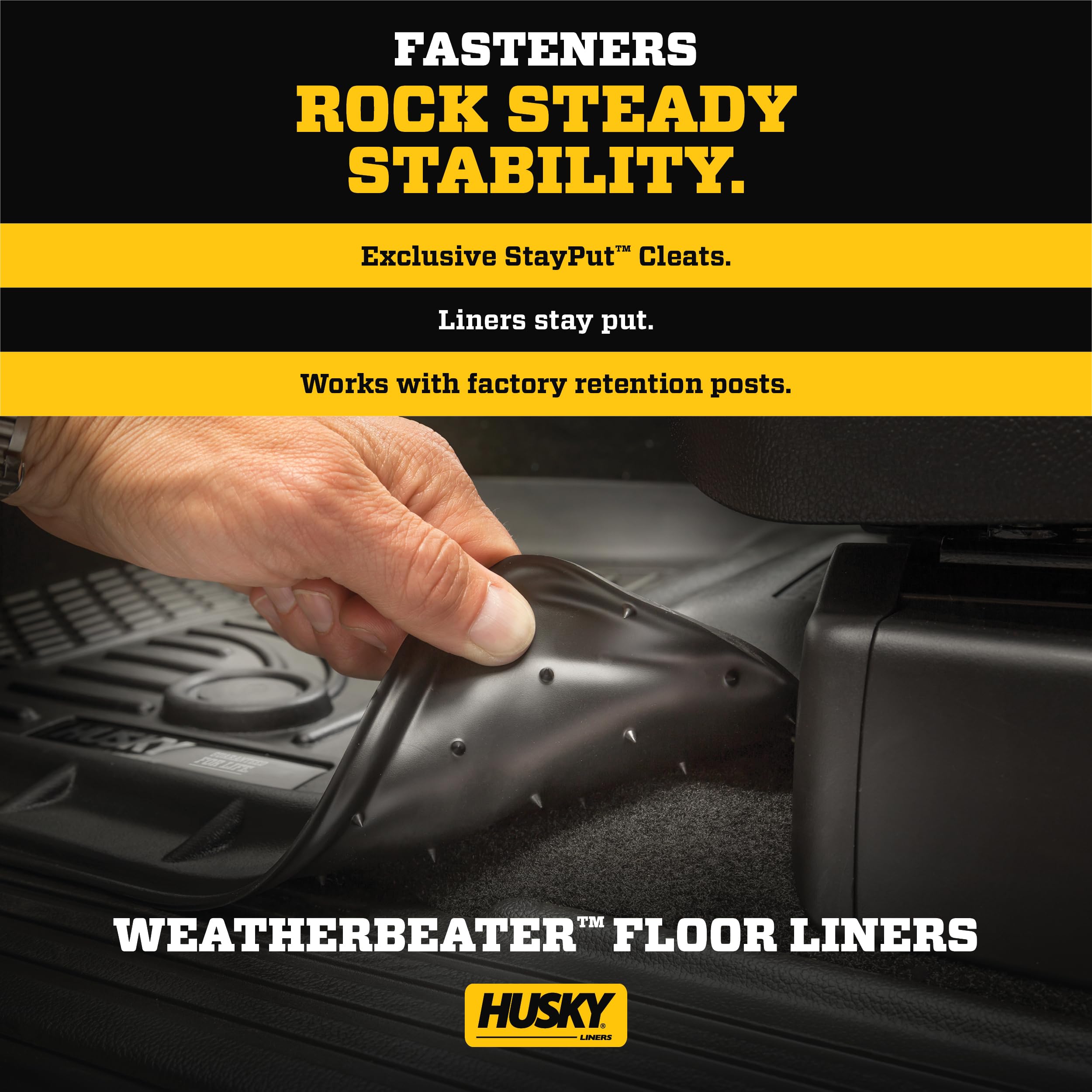 Husky Liners Weatherbeater Floor Mats | Fits 2013-2021 Lexus Lx570, 2013-2021 Toyota L& Cruiser W/O 3Rd Row | 2Nd Row, 1-Pc Blac