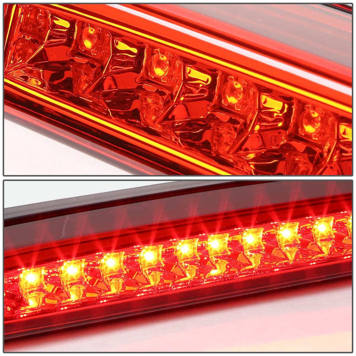 Dna Motoring 3Bl-Fran93-Led-Rd Red Lens Led Third Tail Brake Light [Compatible With 93-11 Ranger / 99-16 F250-F550 Sd / 01-05 Ex