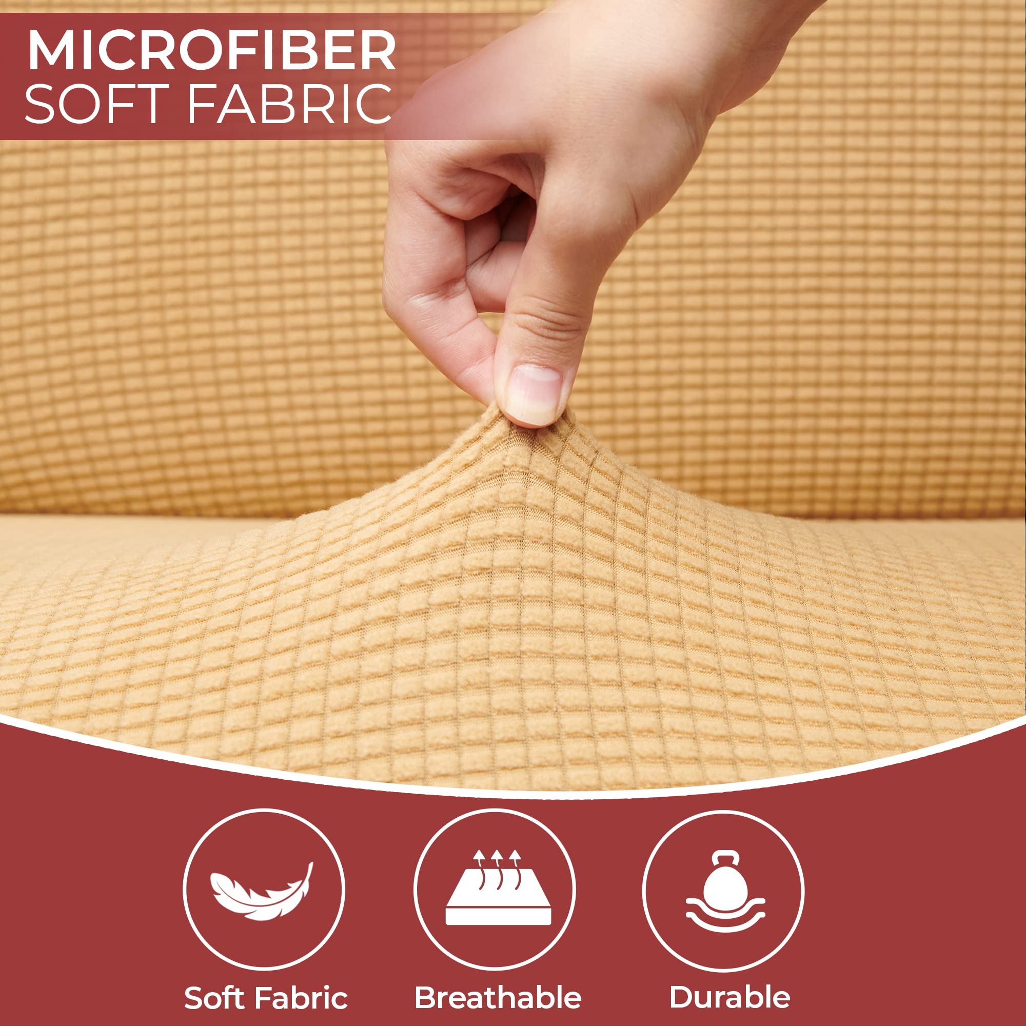 Hudson Comfort RV Dinette Cushion Covers - Microfiber, Sand - 1 Set Backrest & Bench Cover - Fits Most Camper Seats