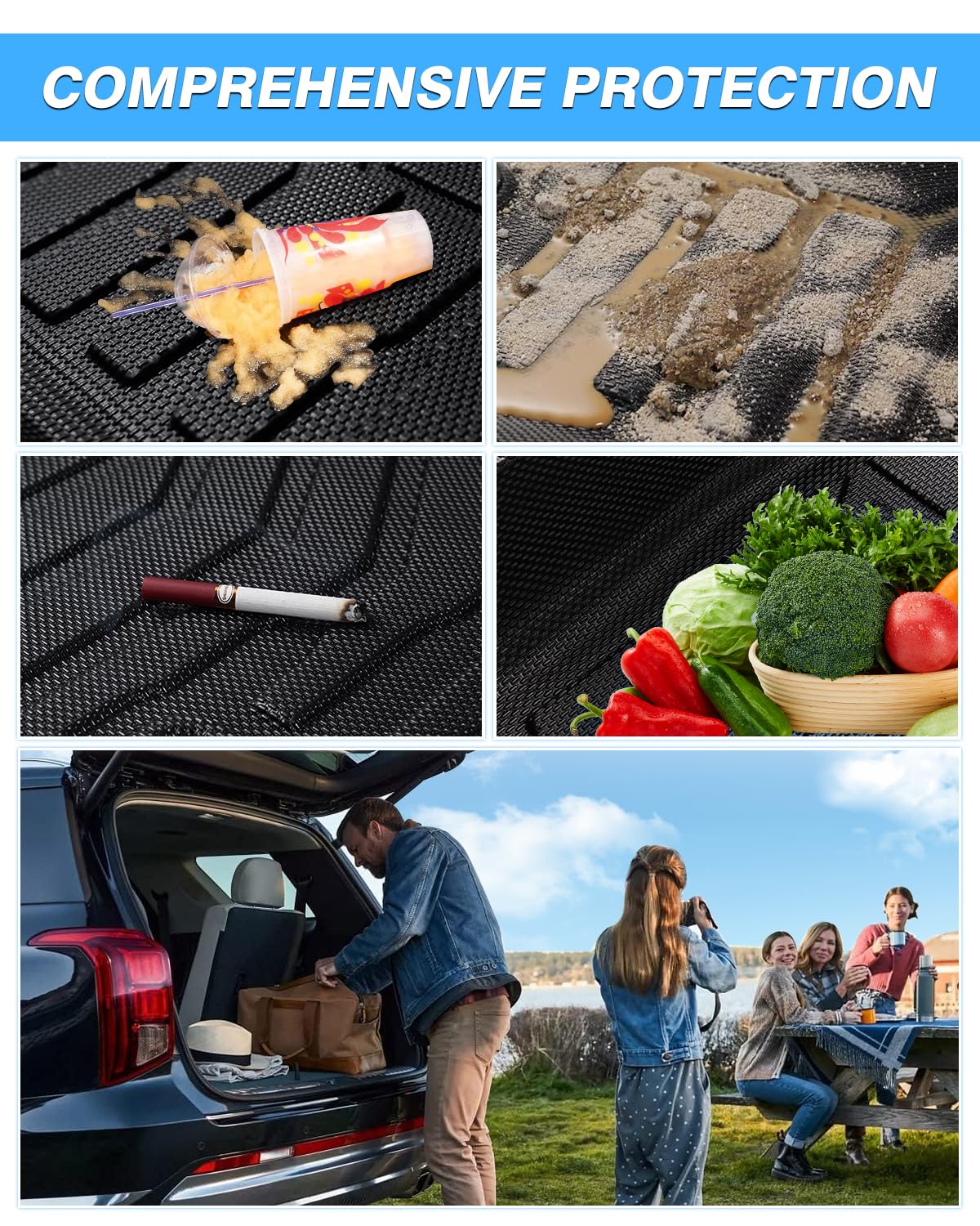 Powerty Cargo Mat For Volkswagen Id.4 2021 2022 2023 2024 2025 Accessories Trunk Mat In Upper Position All Weather Cargo Liner R