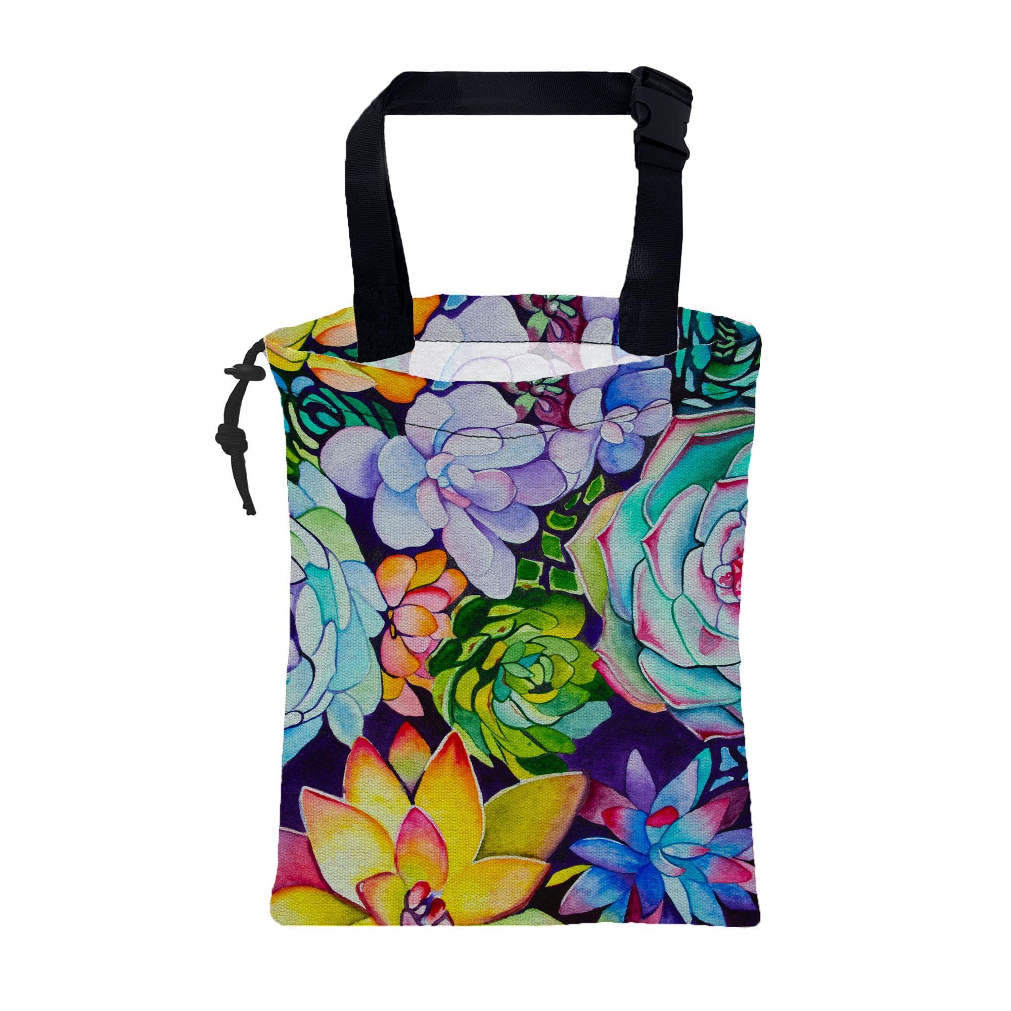 KXWQTRDD Car Trash Bag Abstract Succulent Plant LeakProof Waterproof Car Garbage Bag with Drawstring Foldable Canvas Trash Bin 
