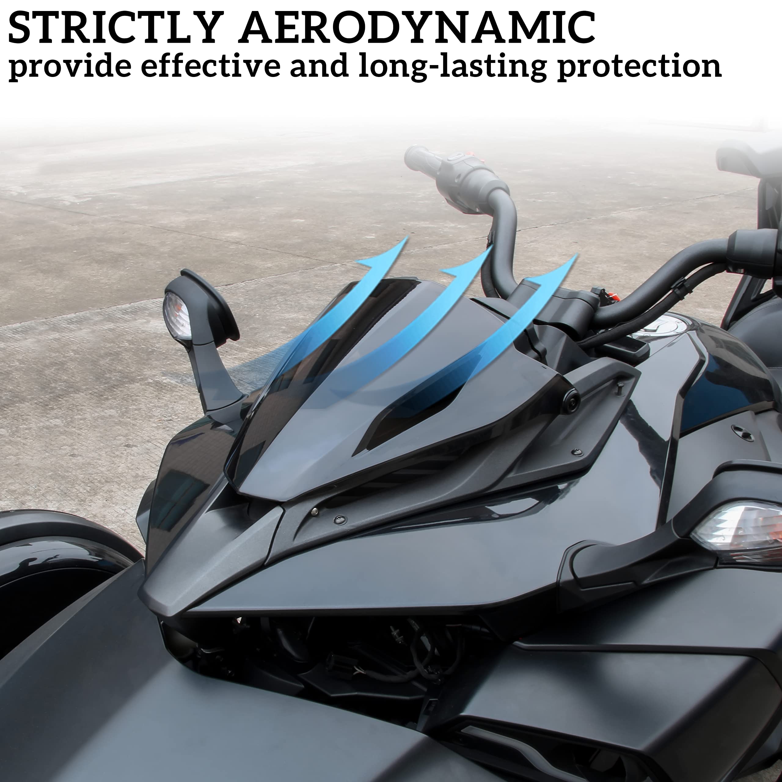 SAUTVS Tinted Gauge Spoiler for Can Am Spyder F3/F3-S 2015-2023, Smoked Shield Cover, Model ZP-YJ-030603-097