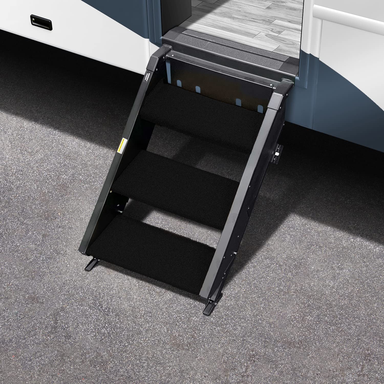 Prest-O-Fit Trailhead Step Rug Set, 19.5" Wide, Obsidian Black, Fits MORryde StepAbove 3 Steps, Model 2-0518, Polyester Material