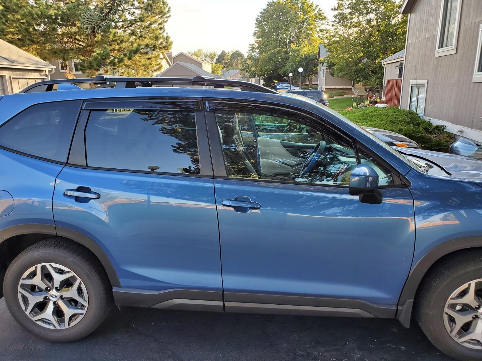 2019-2024 Tape-On Side Window Visor Deflectors For Subaru Forester Rain Guards Sk Premium Sport Limited Touring Smoke Tinted Pro