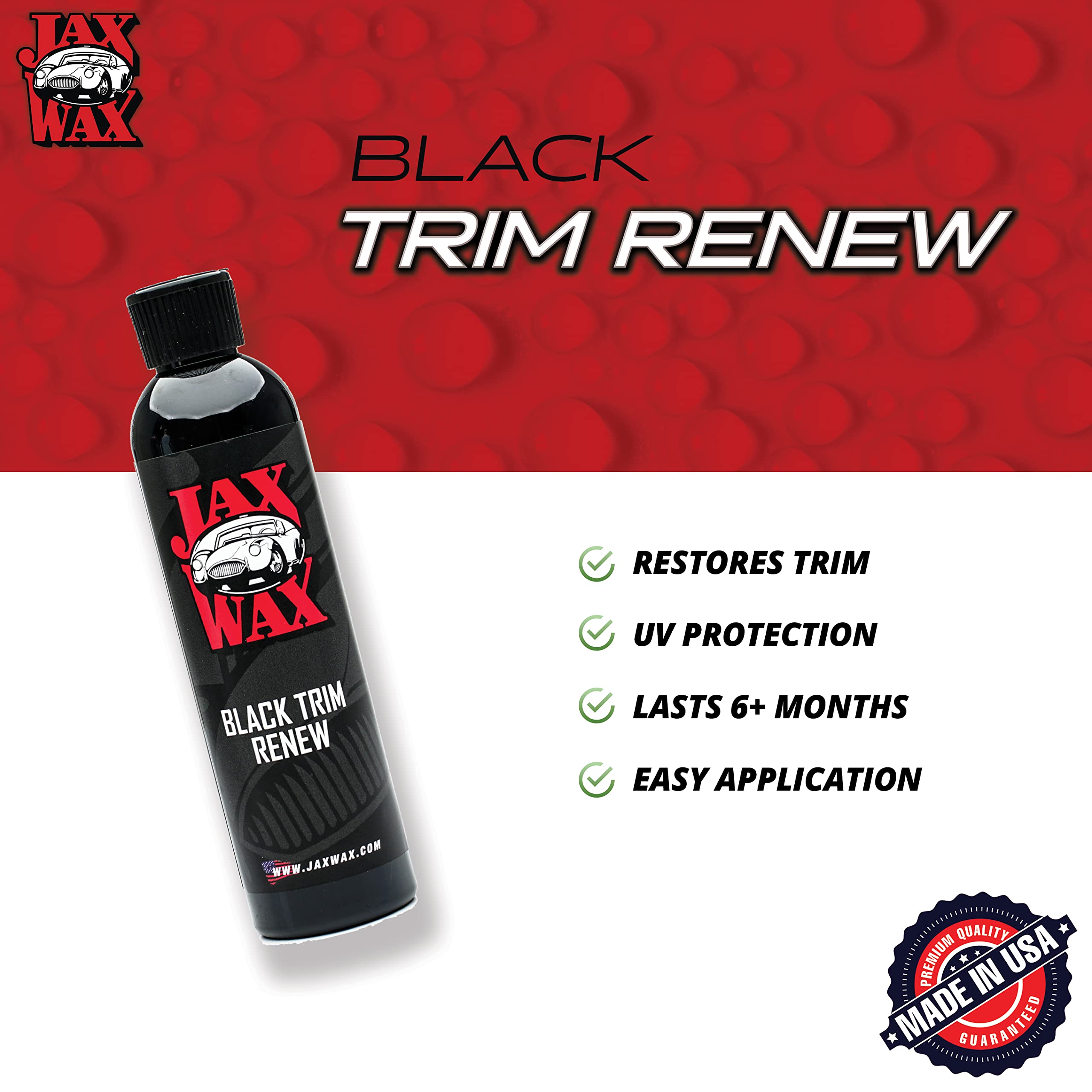 Jax Wax Black Trim Renew - Long-Lasting Car Trim Restorer and Refurbisher - Restore Faded Plastic Trim for a Like-New Condition
