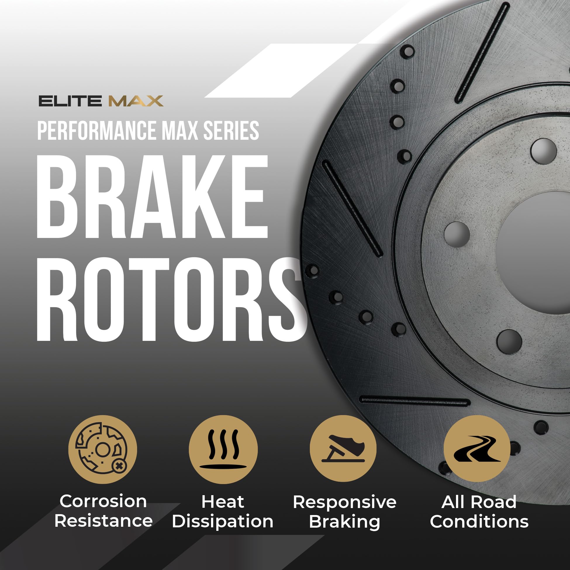 Max Advanced Brakes Front Brake Rotors Compatible With 2007-2017 Buick Enclave Compatible With Chevy Traverse Compatible With Gm