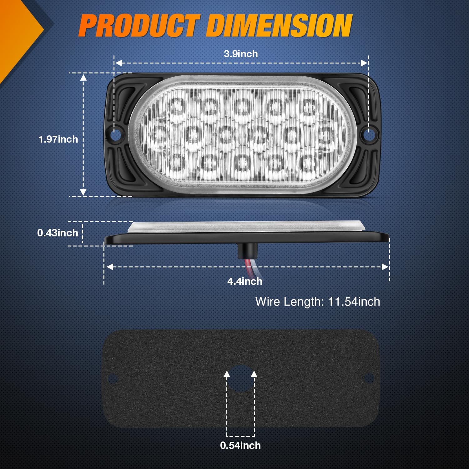 Nilight 4.4 Inch Aluminum Housing Tail Light 2 Pcs 16 Led White Back Up Reverse Marker Lights Surface Mount Ip67 Waterproof For