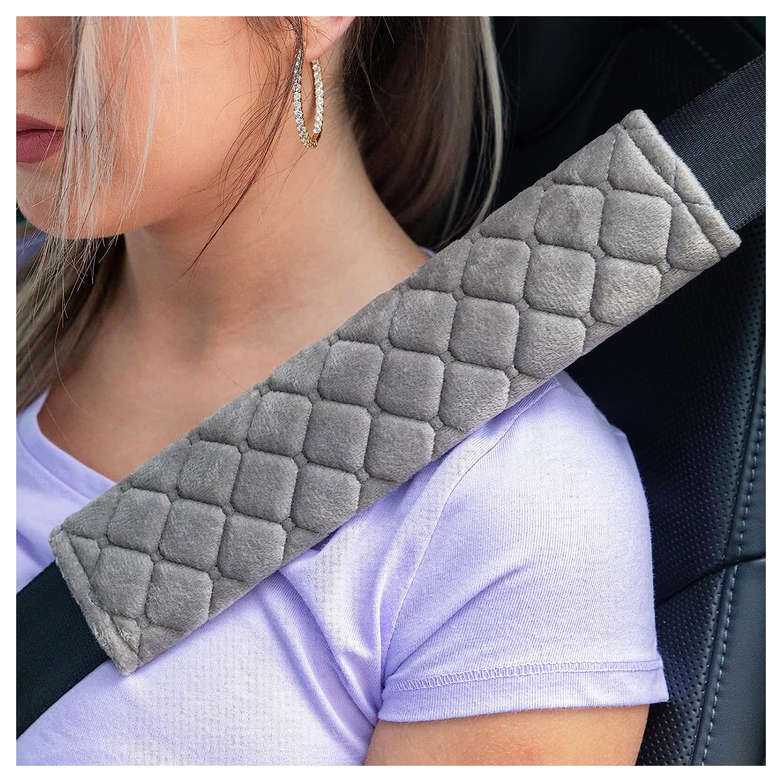 Kewucn Extra Long Seatbelt Cover, Super Soft Car Seat Belt Strap Cushion, Comfortable Shoulder Pad Neck Cushion Protector, Unive