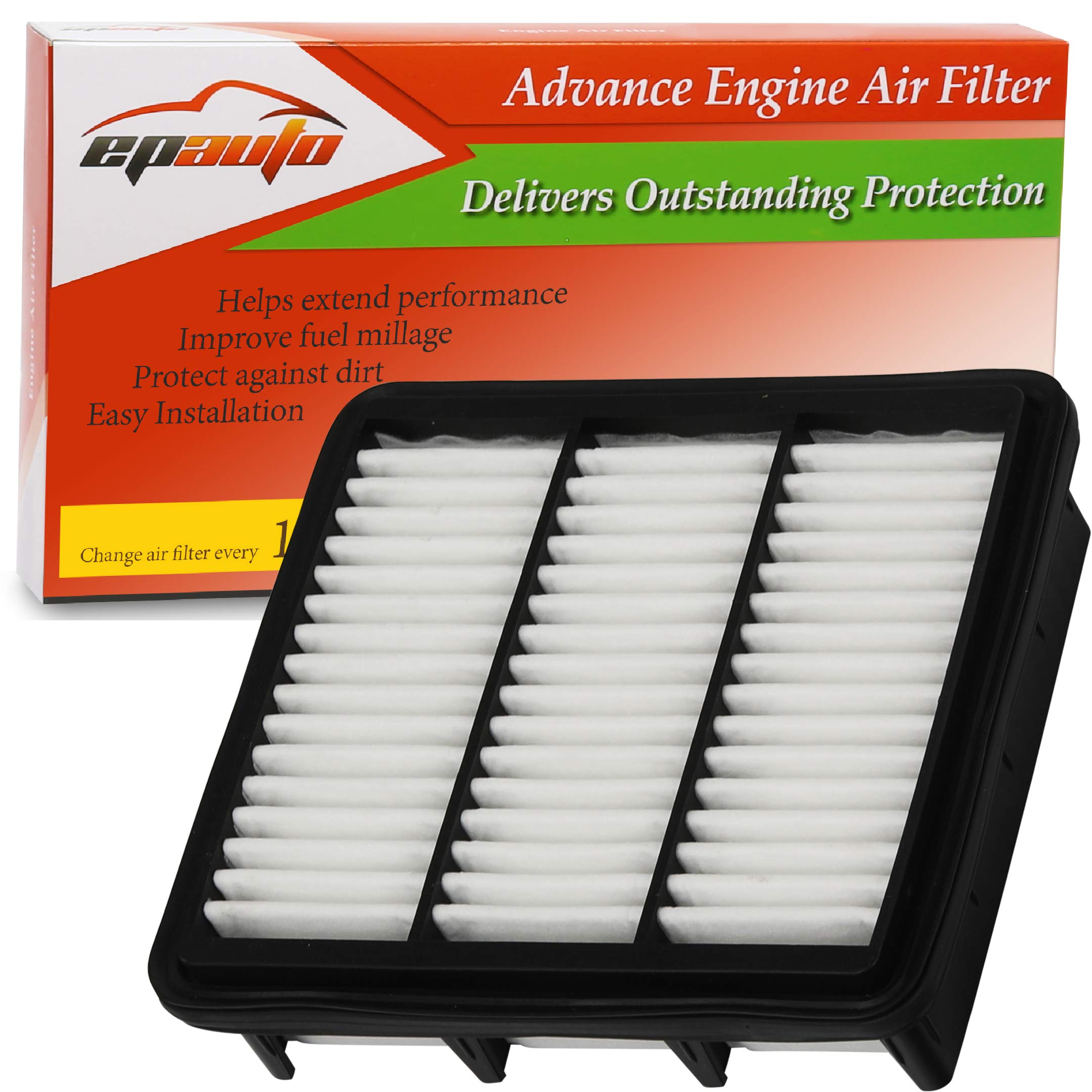 EPAuto GP470 (CA10470) Replacement for Hyundai/Kia Rigid Panel Air Filter for Elantra L4 2.0L (2007-2012), Forte (2010-2013), Fo