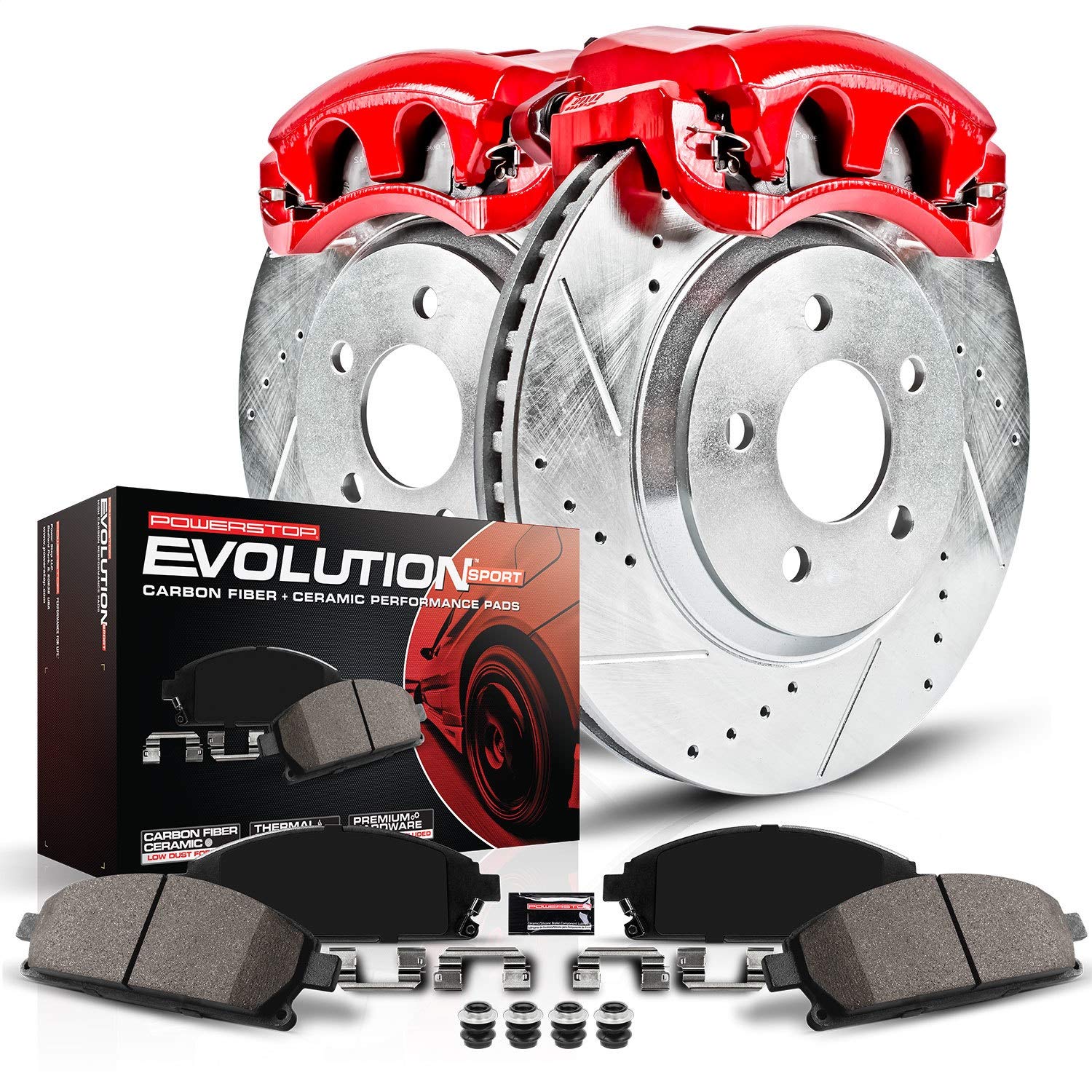 Power Stop (Kc1482) 1-Click Performance Brake Kit With Calipers