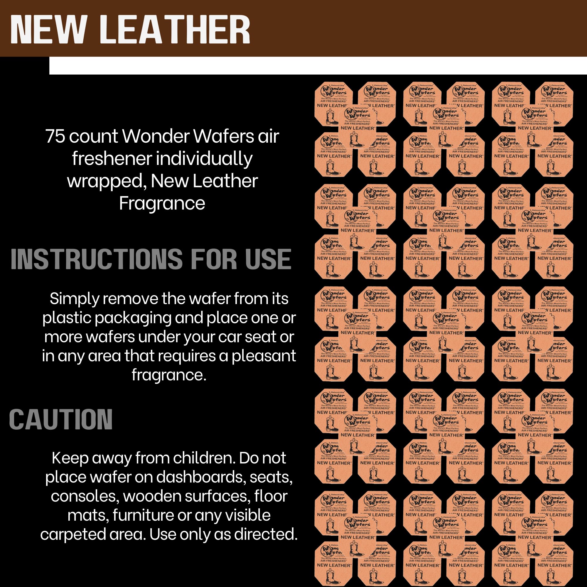 CHAPTER 29 Wonder Wafers Air Fresheners, New Leather Fragrance, 75 Count, Silver
