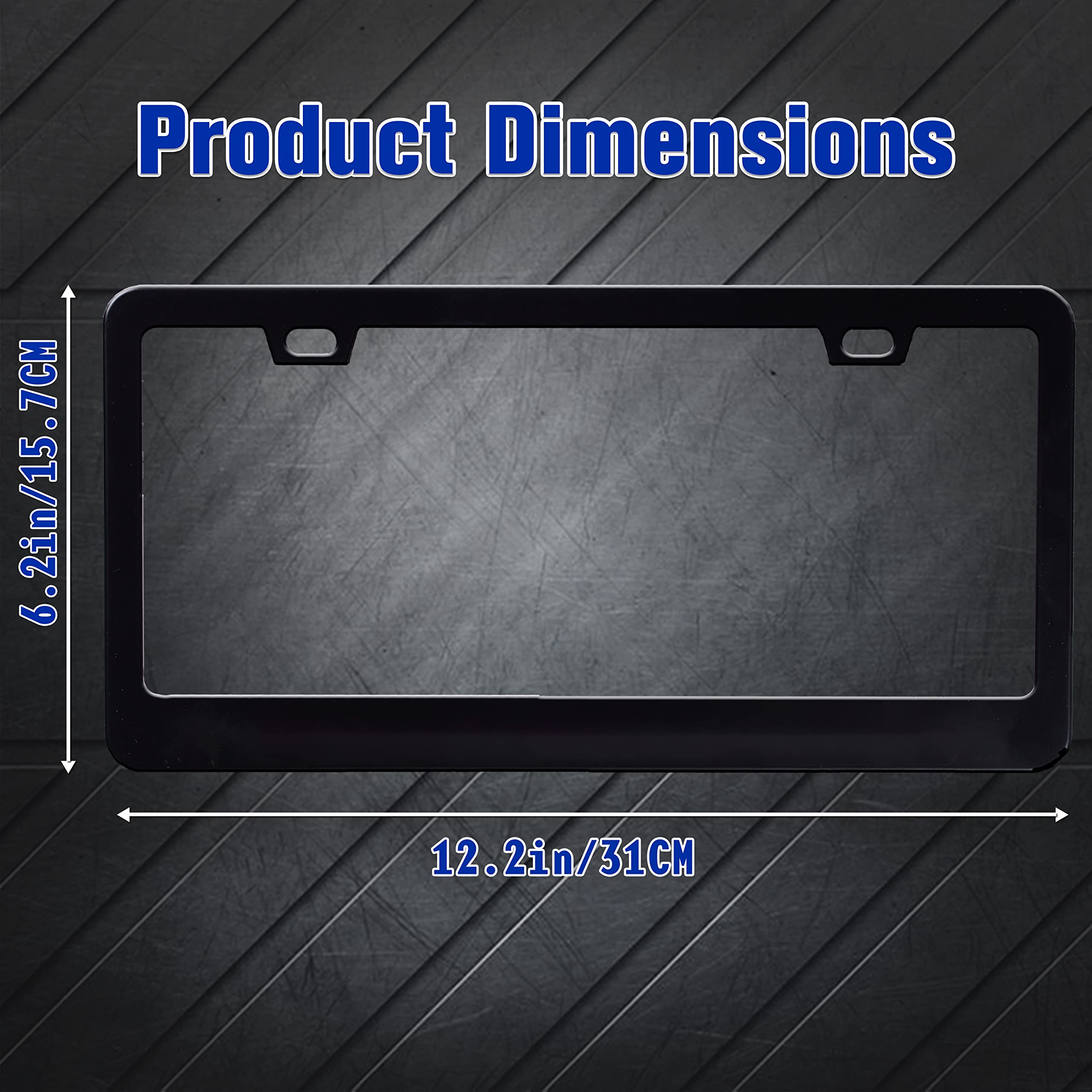 Blue Butterfly Sunflower License Plate Frame Funny License Plate Frames Personalise Stainless Steel Design Compatible with Stand