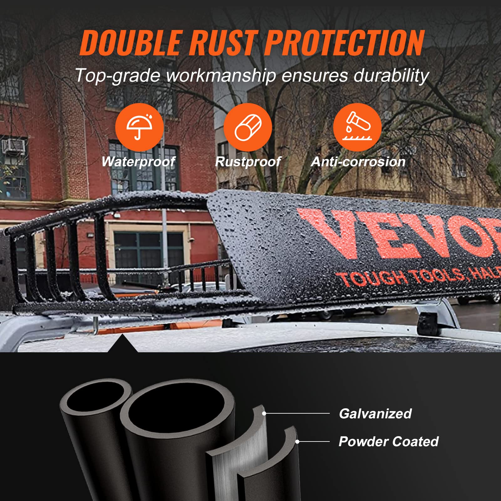 Vevor Roof Rack Cargo Basket, 51' X 36' X 5' Rooftop Cargo Carrier W/ 15 Cu Ft Waterproof Cargo Bag, 200 Lbs Capacity Universal Rack Carrier For Suv, Truck, Pickup