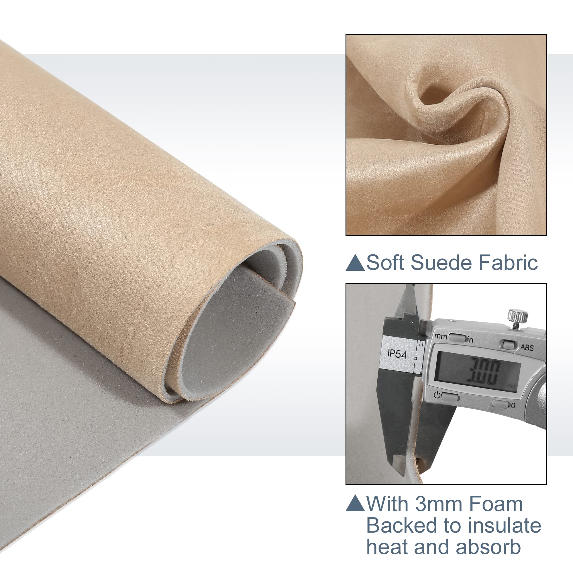 X AUTOHAUX Suede Headliner Fabric 60'' Length x 40'' Width Foam Backed for Car Truck RV SUV Interior Trim Protect Aging Broken F