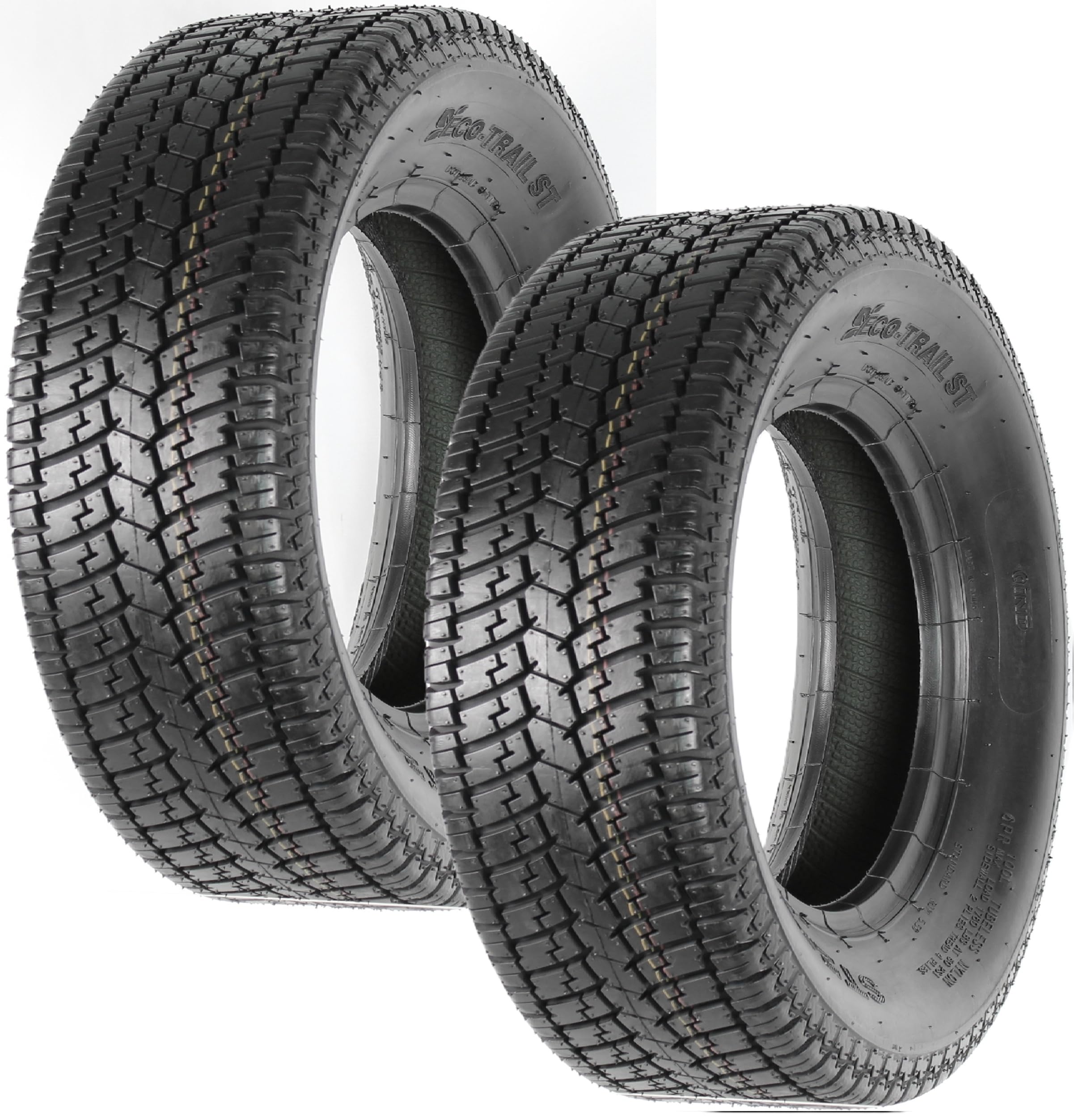 eCustomrim 2-Pack Eco Trail ST185/80D13 DEEP TREAD Trailer Tire Bias Ply LRC D.O.T. Approved - 2 Year Warranty w/Free Roadside