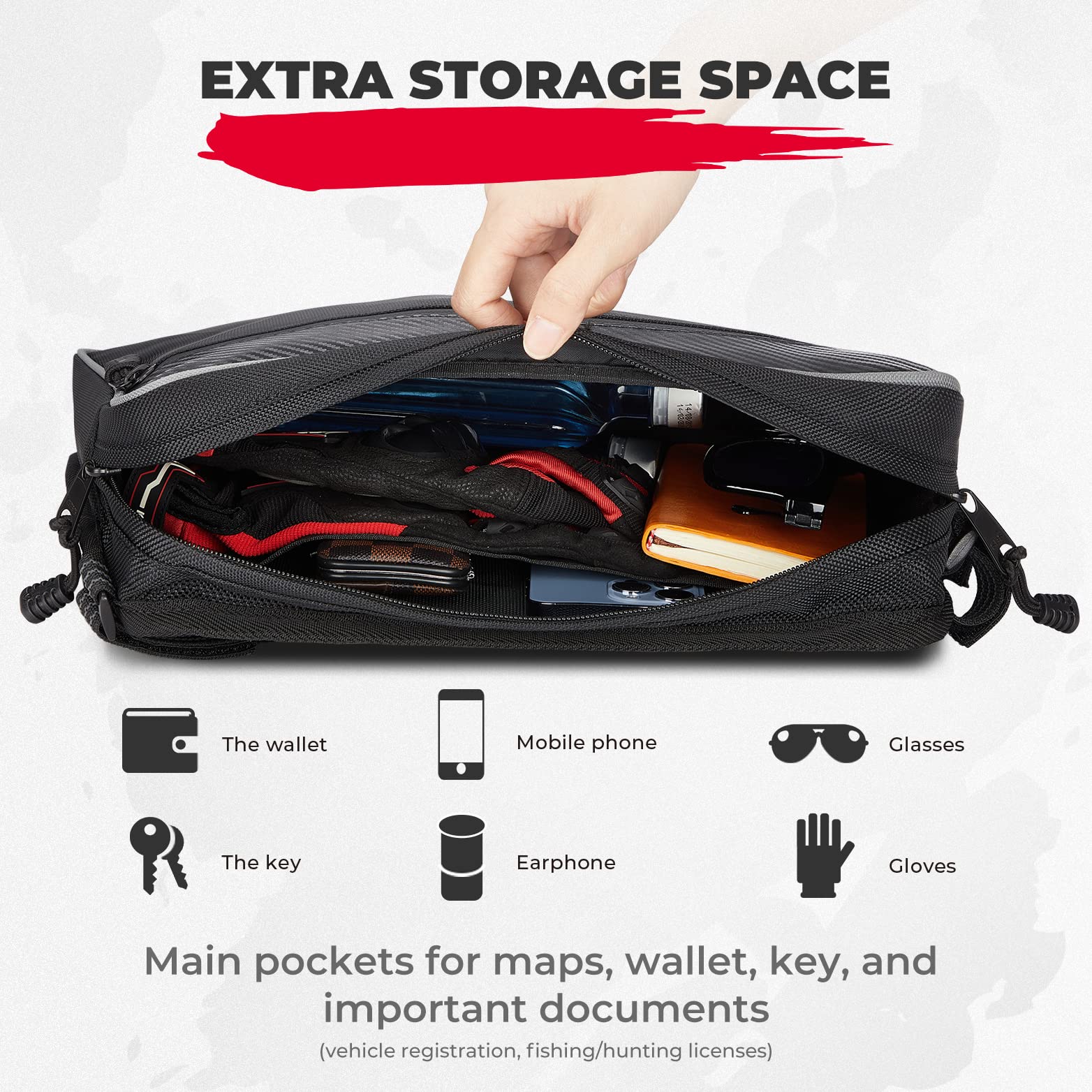 Kemimoto Door Bags 1680D Storage Bag Compatible With Cfmoto Zforce 950 Ho/Hoex 2022-2024 / Zforce 950 Sport 2020-2022 G1, Lower Door Side Bags Resistant Zippers - Set Of Two