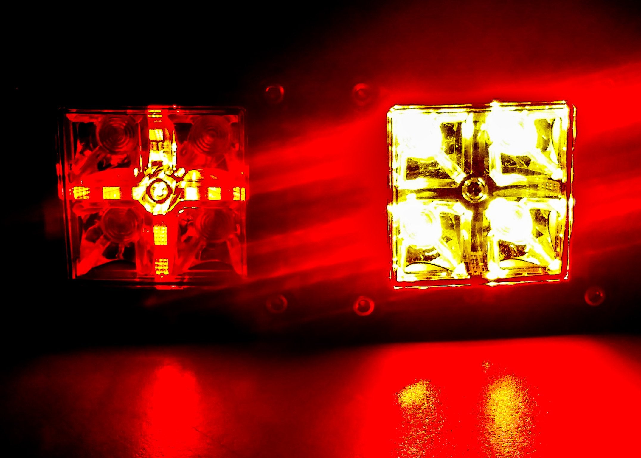 Oz-Usa 3' Dual Intensity Rear Light Red Led Pod Lights High Low Wiring Harness Dual Switch Brake Tail Cube Off Road Motorcycle Atv Suv Semi Truck Heavy Equipment 12V 24V