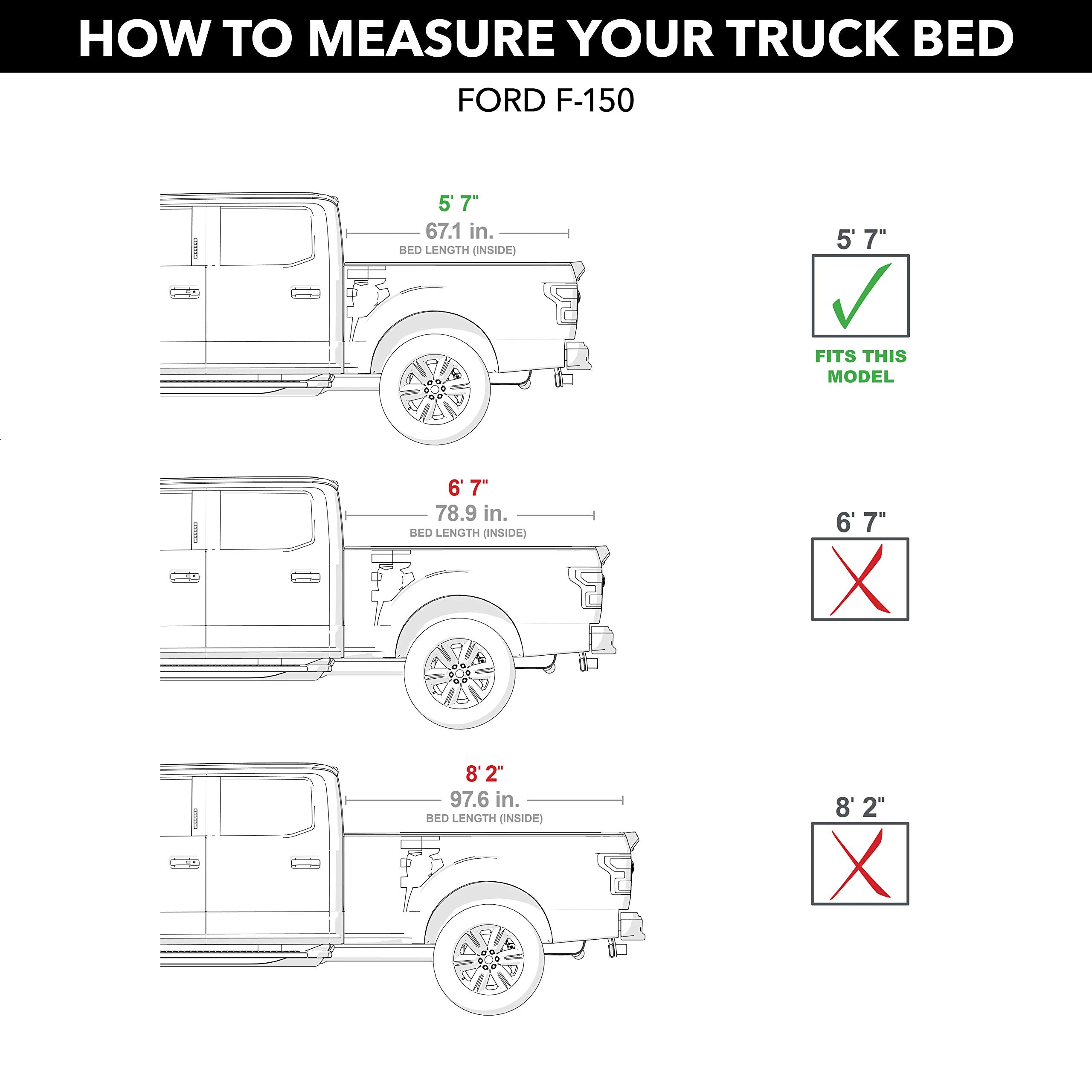 Gator Fx Hard Quad-Fold Truck Bed Tonneau Cover | 8828329 | Fits 2015 - 2020 Ford F-150 (Incl. Raptor) 5' 7'' Bed (67.1'')