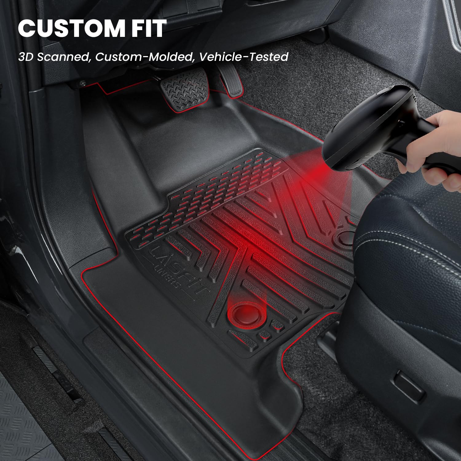 LASFIT Floor Mats for Toyota 4Runner 2025-2026, 5 Seats, All Weather TPE, Custom Fit Front & Rear Mats, Includes Trunk & Backrest Mat