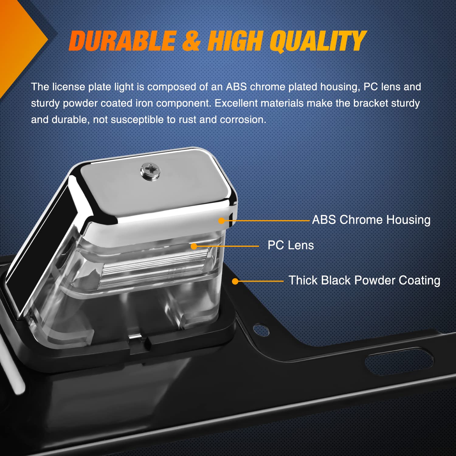 Nilight Led License Plate Light W/Bracket Mount Waterproof Courtesy Step Tag Dome Cargo Lights Chrome Housing 12V For Truck Trai