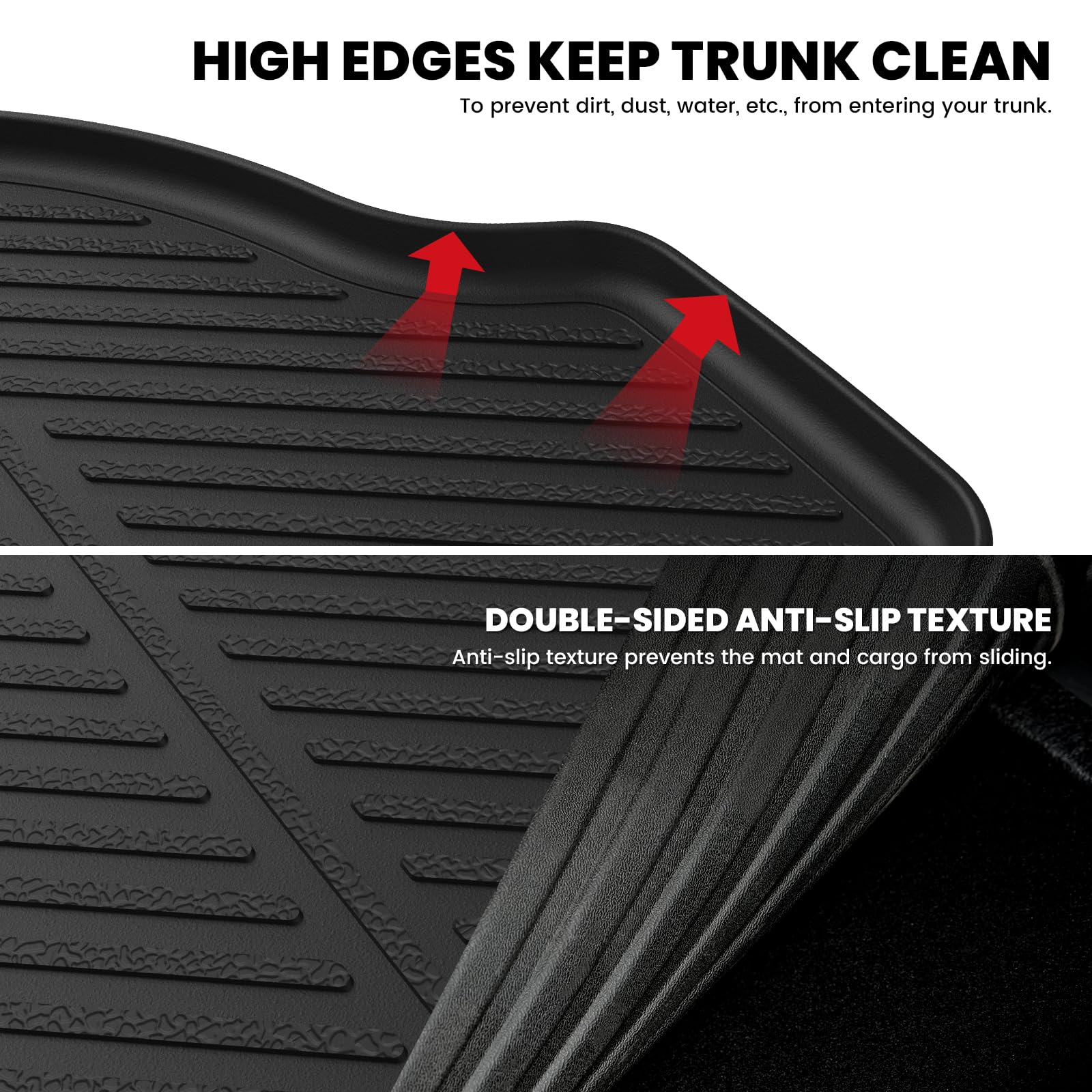 LASFIT Trunk Mat for Honda Accord 2013 2014 2015 2016 2017 Sedan Only, All Weather Custom Fit TPE Cargo Mat Trunk Tray Cargo Tra