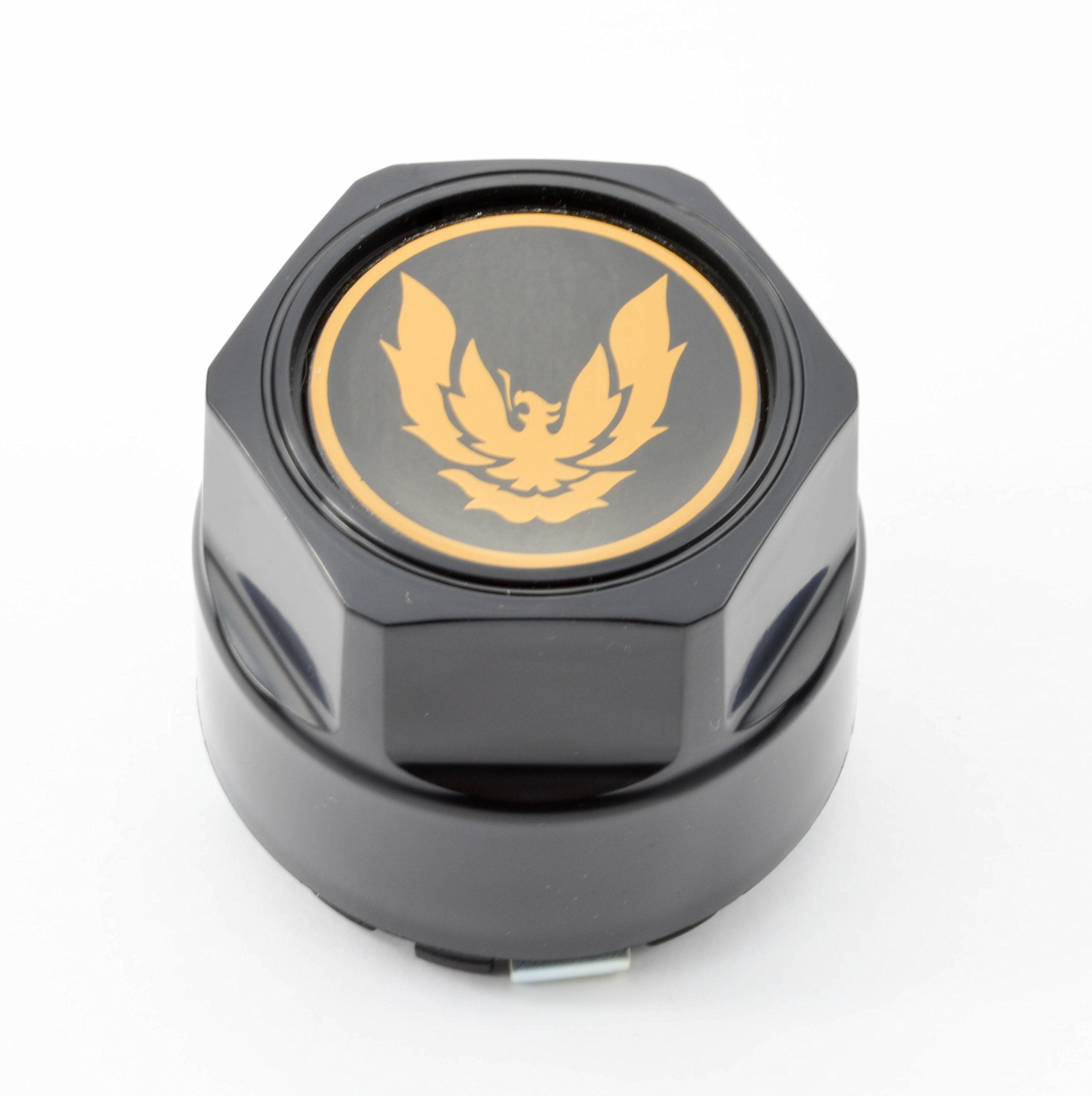 General Motors Set of 4 Aluminum Wheel Hub Center Caps for 82-92 Pontiac Firebird Trans Am - Gold Phoenix Design