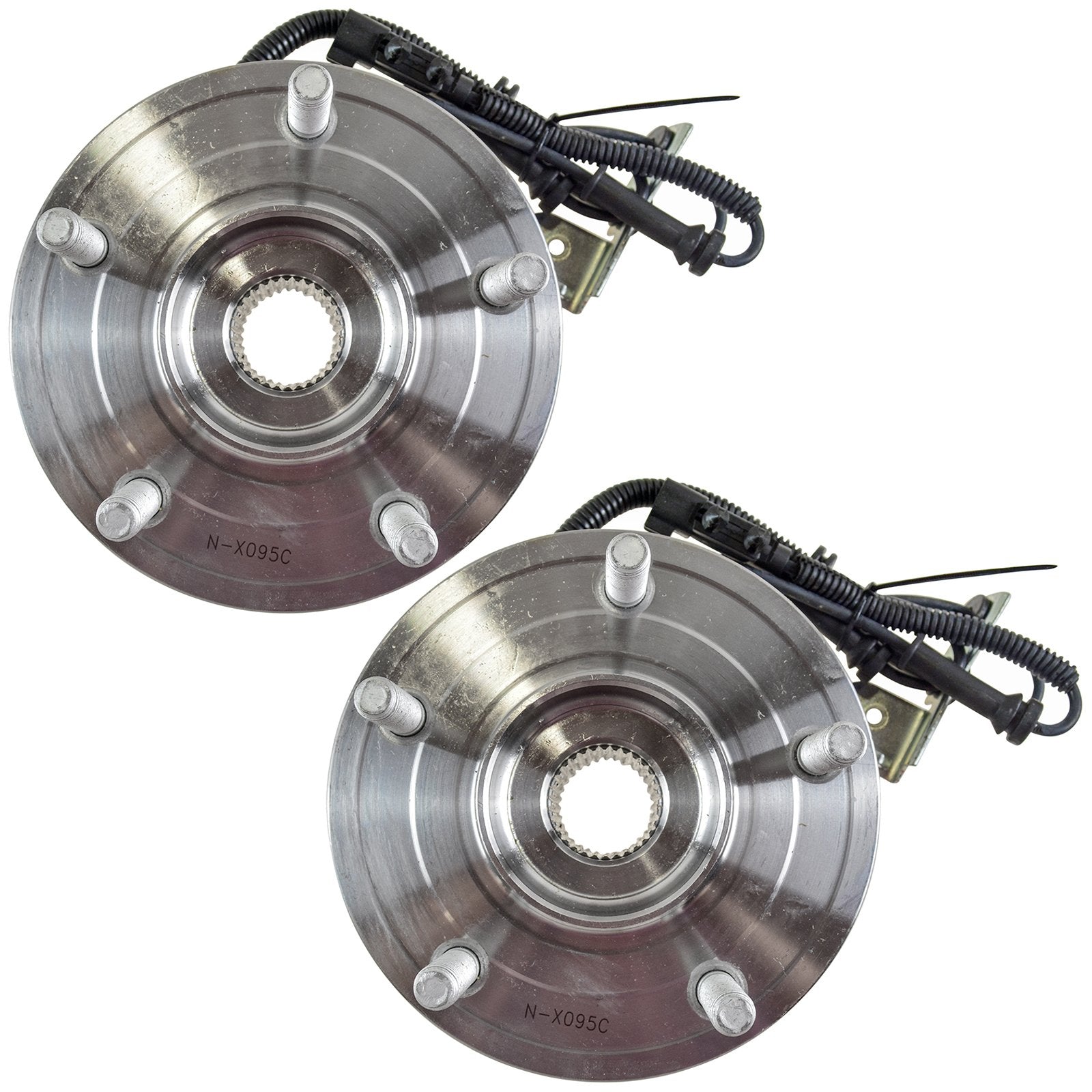 Trq Front Wheel Hub Bearings Assembly Set Driver & Passenger Side Compatible With 2008-2016 Chrysler Town & Country 2008-2020 Do