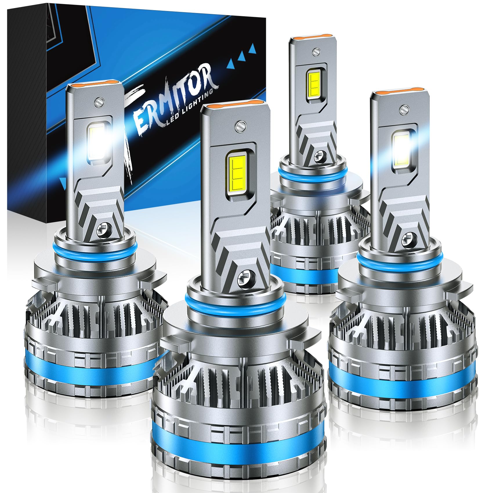 Fahren 9005 9006 Fog Light Bulbs, 2024 Upgraded 240W 80000Lm Lighting Bulb With Fan, 6500K Cool White Ip68 Waterproof,Pack Of 4