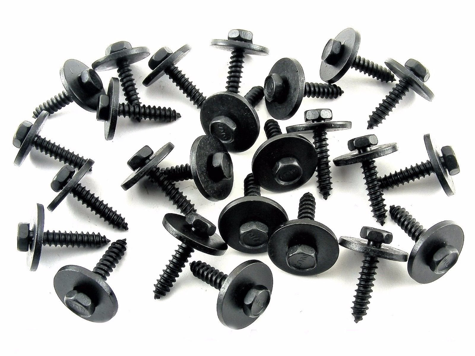 Retro-Motive Black Hex Head Trim Screws- M4.2mm x 20mm Long- 7mm Hex- Qty.25- #1963