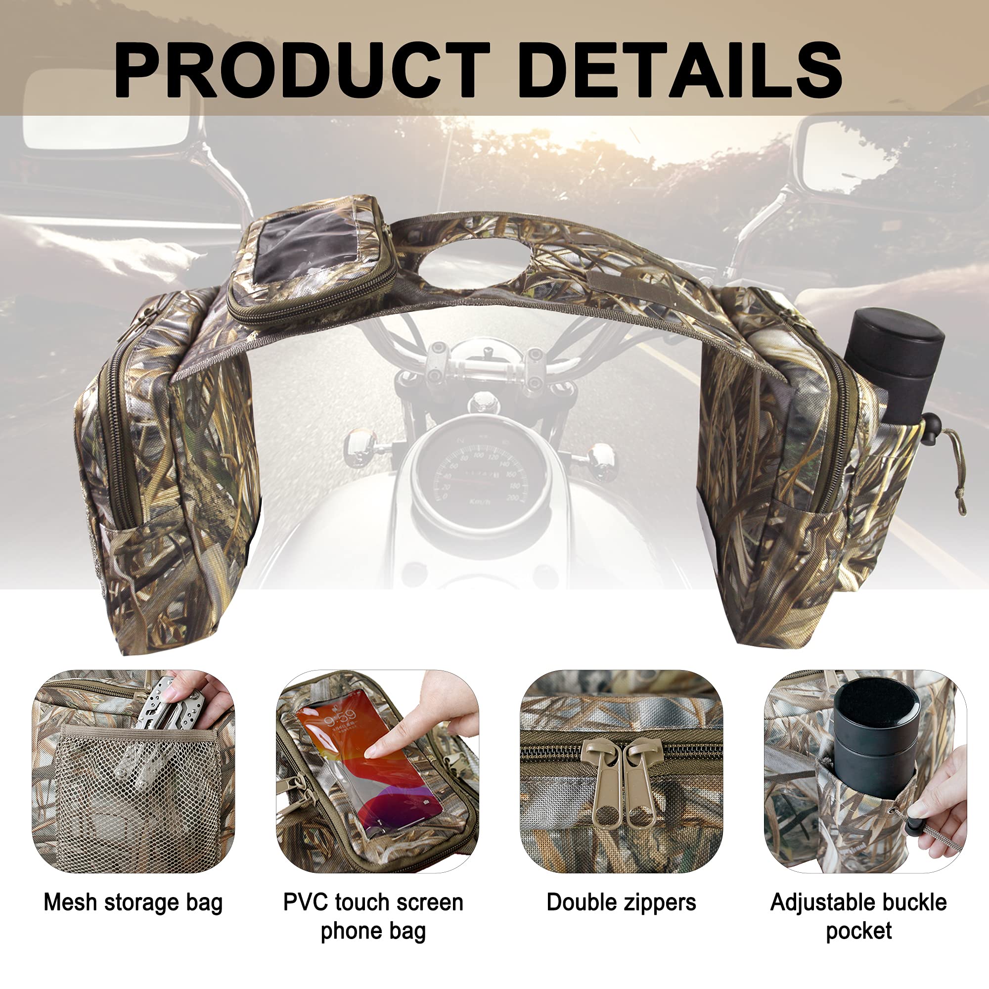 MYDAYS ATV Saddle Bag - Cargo Tank Phone Bag - One Size - Polyester - Camo1