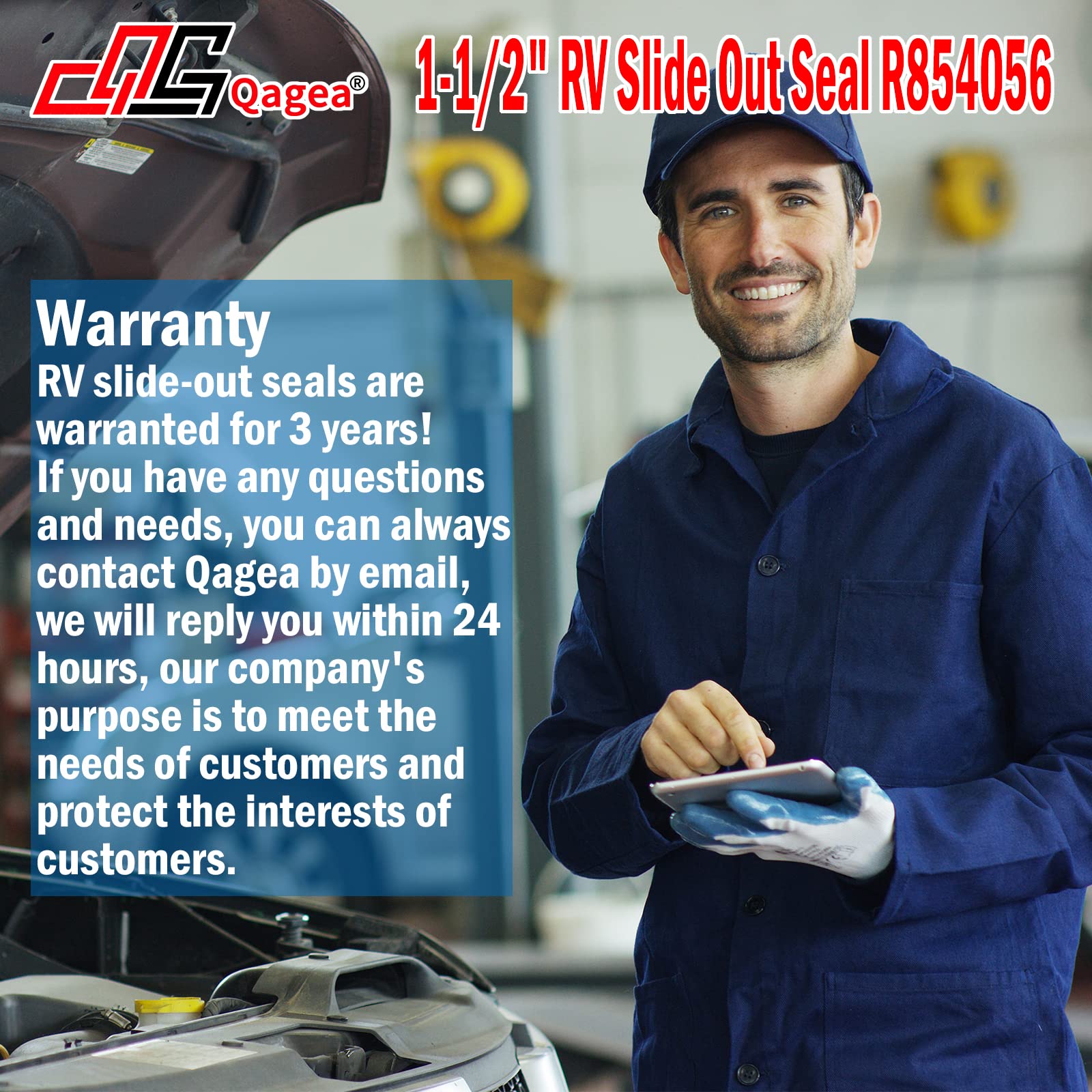 Rv Slide Out Wiper Seal 1-1/2'' R854056 Black Rubber Slideout Seal (Clip On) 25'