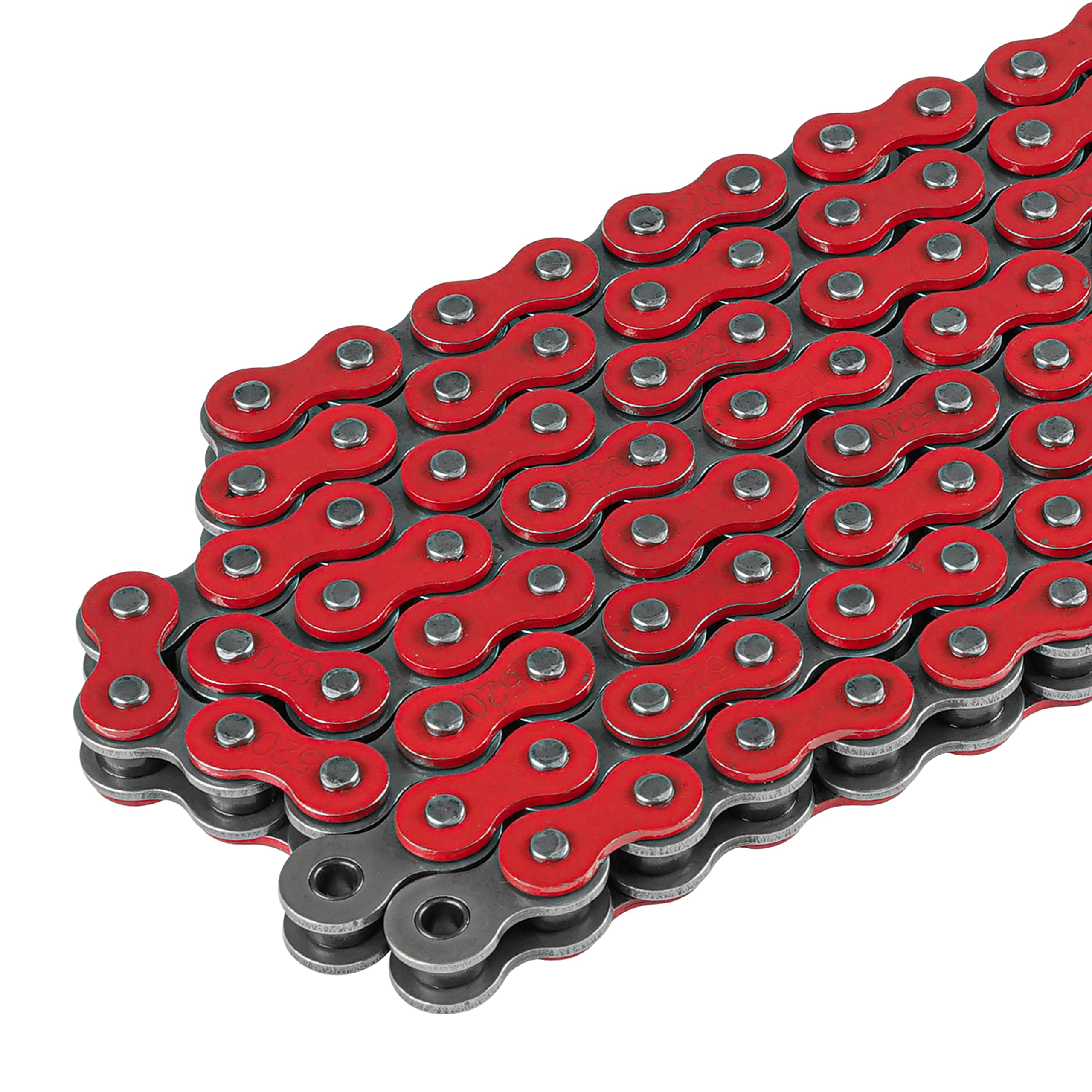 Caltric Red 520-Pitch 120-Links Non-Oring Drive Chain Compatible with ATV/UTV/Quad/Side X Side/Motorcycle/Dirtbike/with Rivet an
