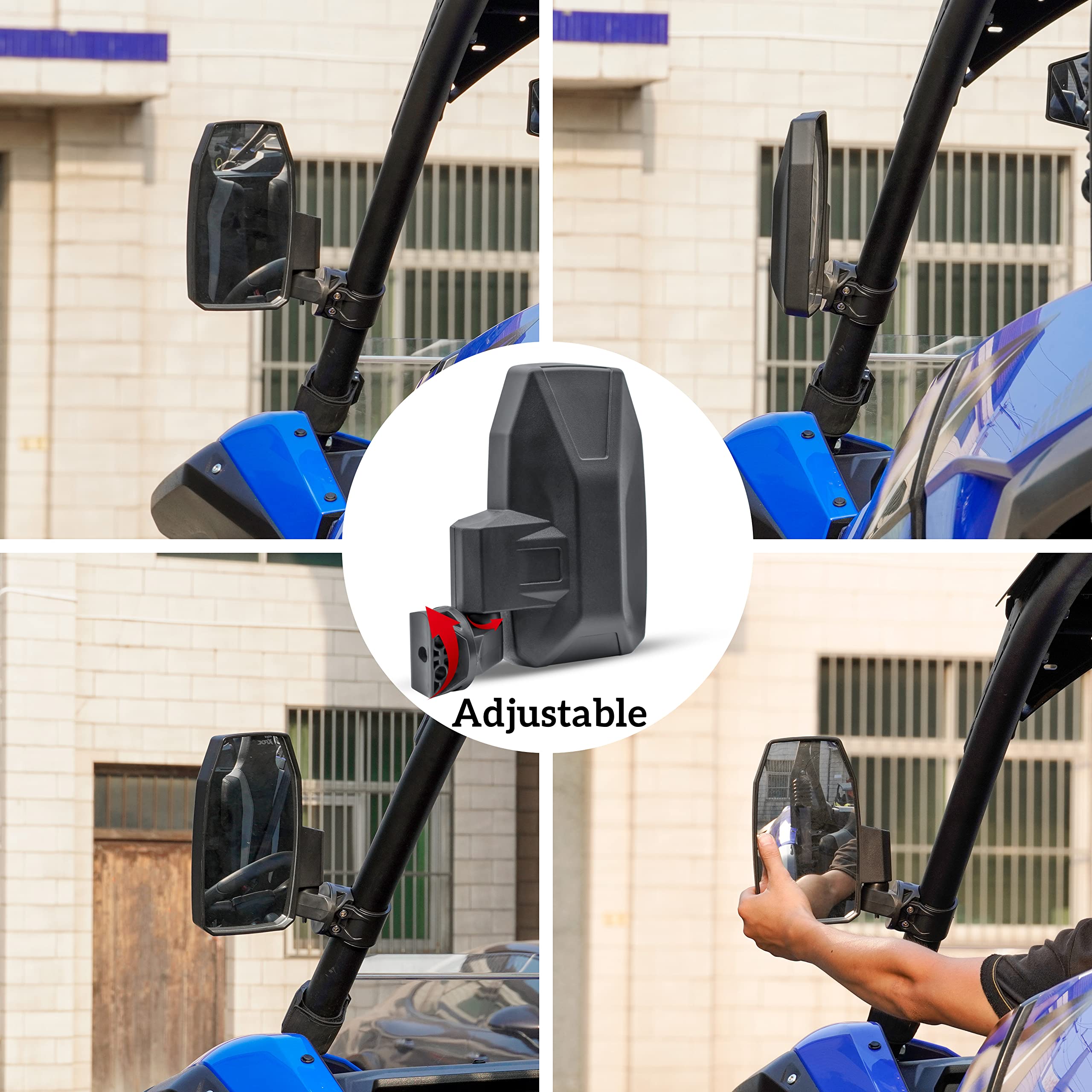 SAUTVS Adjustable Folding Side Rear View Mirrors for Teryx KRX 1000, High-Definition Convex Premium Side Mirrors for Kawasaki Te