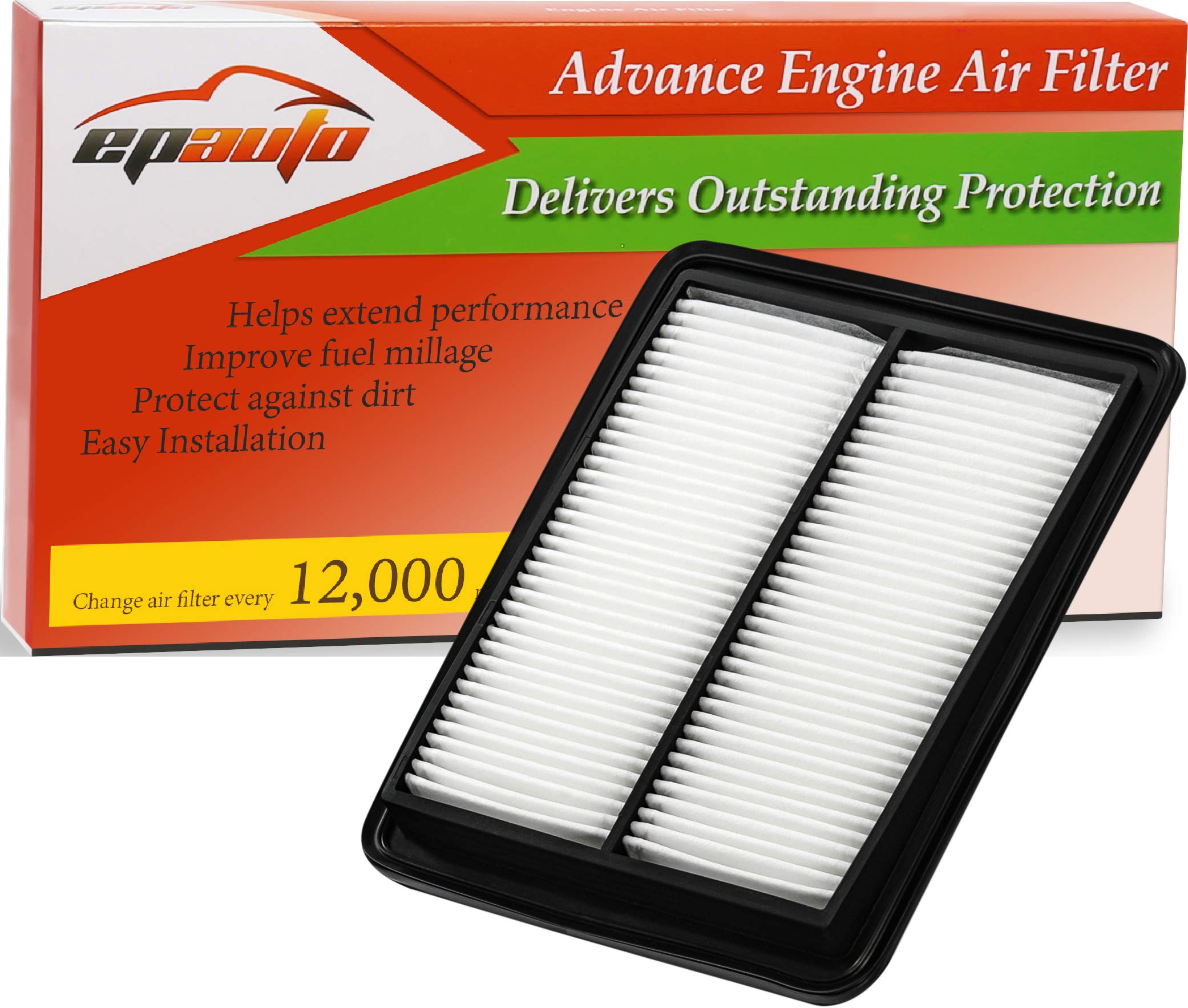 EPAuto GP858 (CA11858) Replacement for Nissan Rigid Panel Air Filter for Rogue (2014-2020), Rogue Sport (2017-2021), Qashqai (20