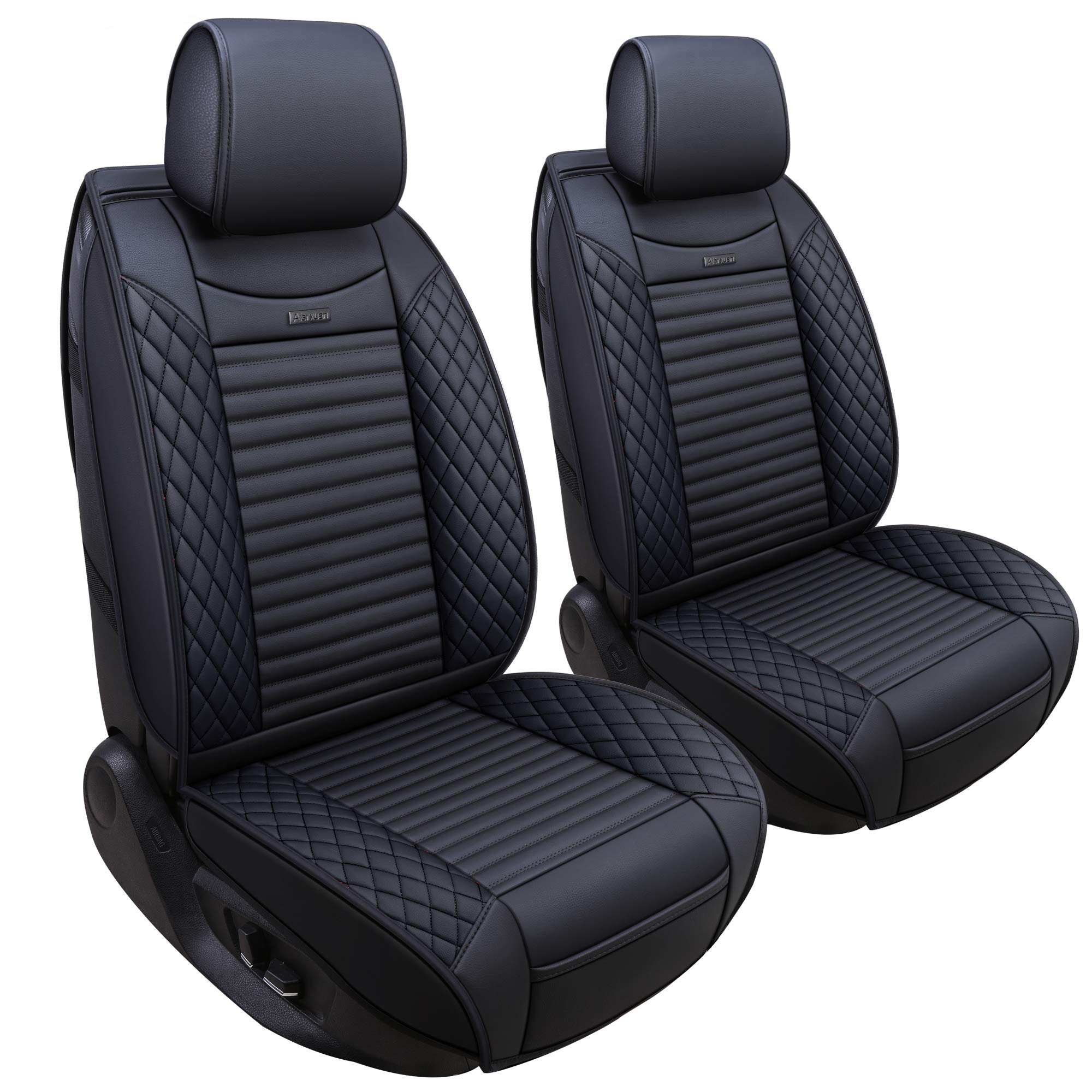 Aierxuan Front Car Seat Covers Waterproof Leather Universal for Chevy Acura Lexus Jetta Tiguan Jeep Wrangler Liberty Cherokee Mi