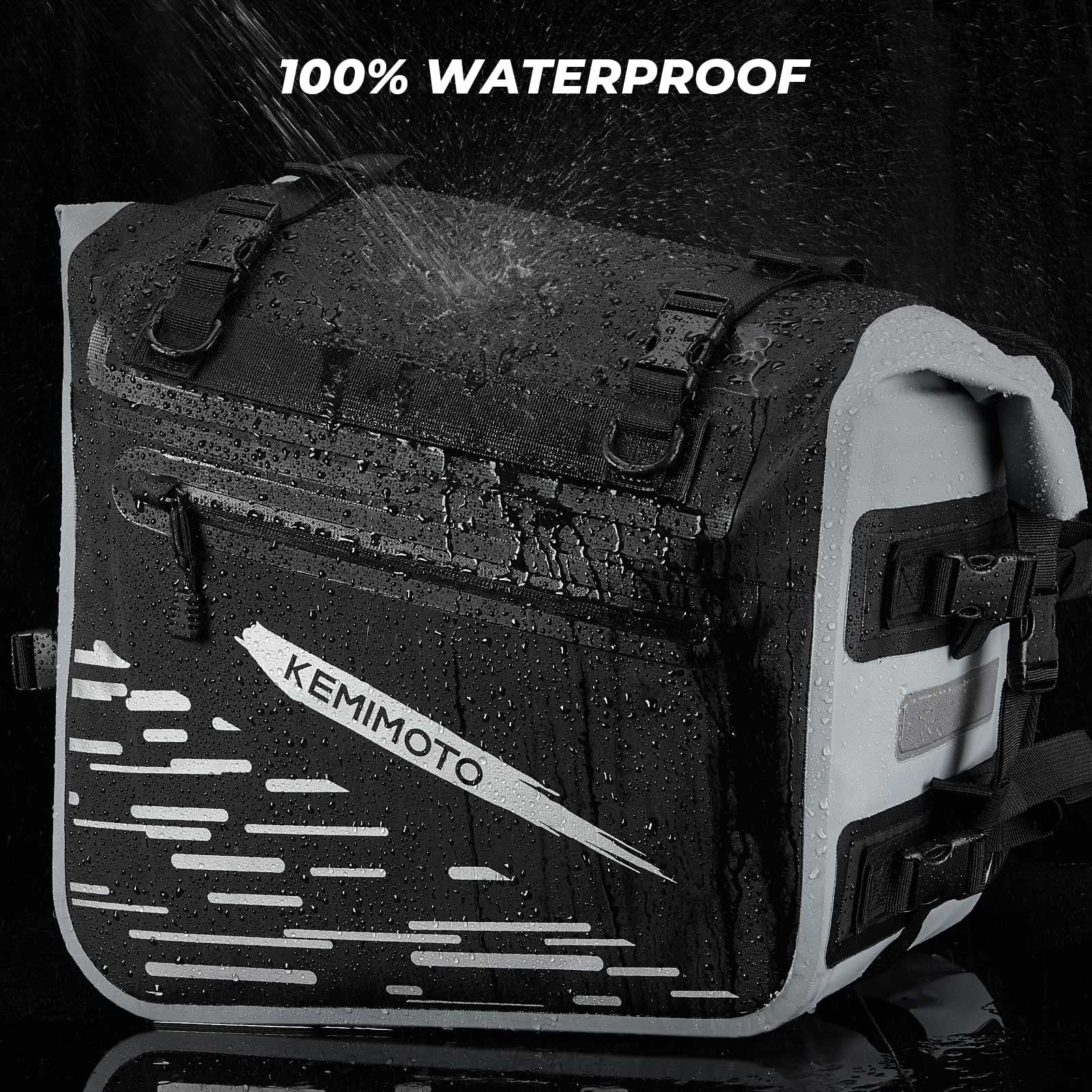 Kemimoto Motorcycle Saddlebags Waterproof (35L*2) 70L Dual Sport Adventure Saddle Bags Touring Street Bike Motor Travel Luggage Bag Motorbike Motorcross Sport Motorcycle Pannier Bags Side Bag