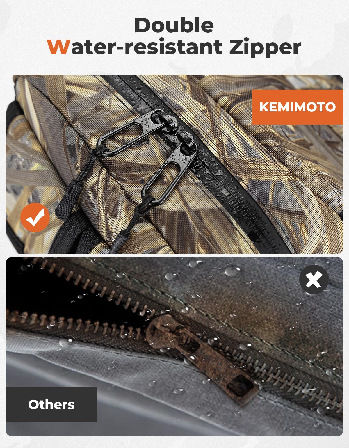 KEMIMOTO ATV Tank Bag - Water-resistant Cooler, One Size, Brown, Model KMB0113-00702-M, Compatible with ATVs, Snowmobiles, and Bicycles