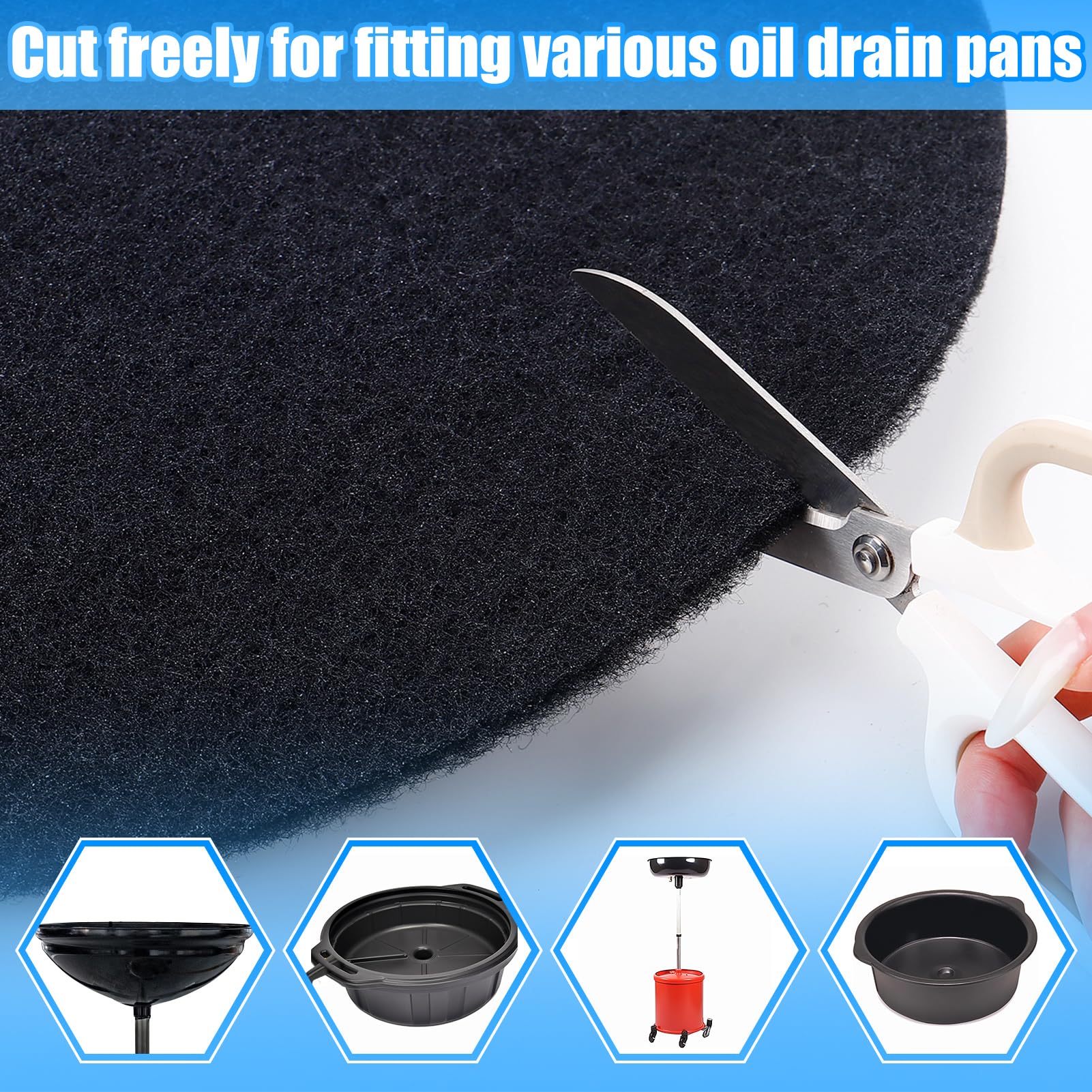 Bigmeta Round Splash Pad for Oil Drain Pan, Fit 1.5-20 Gal Drip Catcher Pan, Heat-Resistant, No Splatter Change Mat for Car Tran