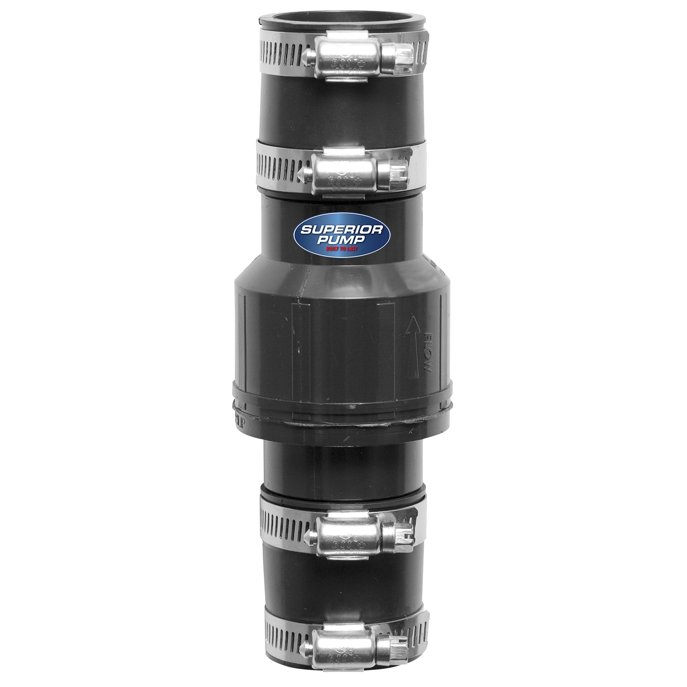 Superior Pump 99544 1-1/4 In. Rubber Boot Check Valve, Black