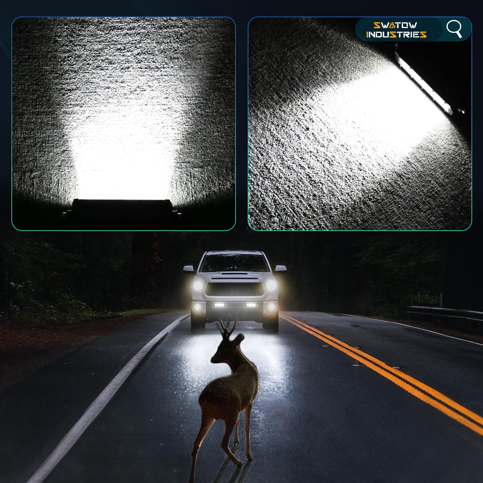 2Pcs 6 Inch Light Bar Slim 6'' Spot Flood Led Pod Lights Backup Light Fog Lights Bumper Mount For F150 Wrangler Ram Chevy Toyota